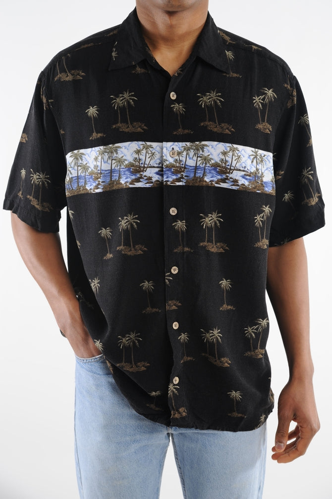 Black Hawaiian shirt