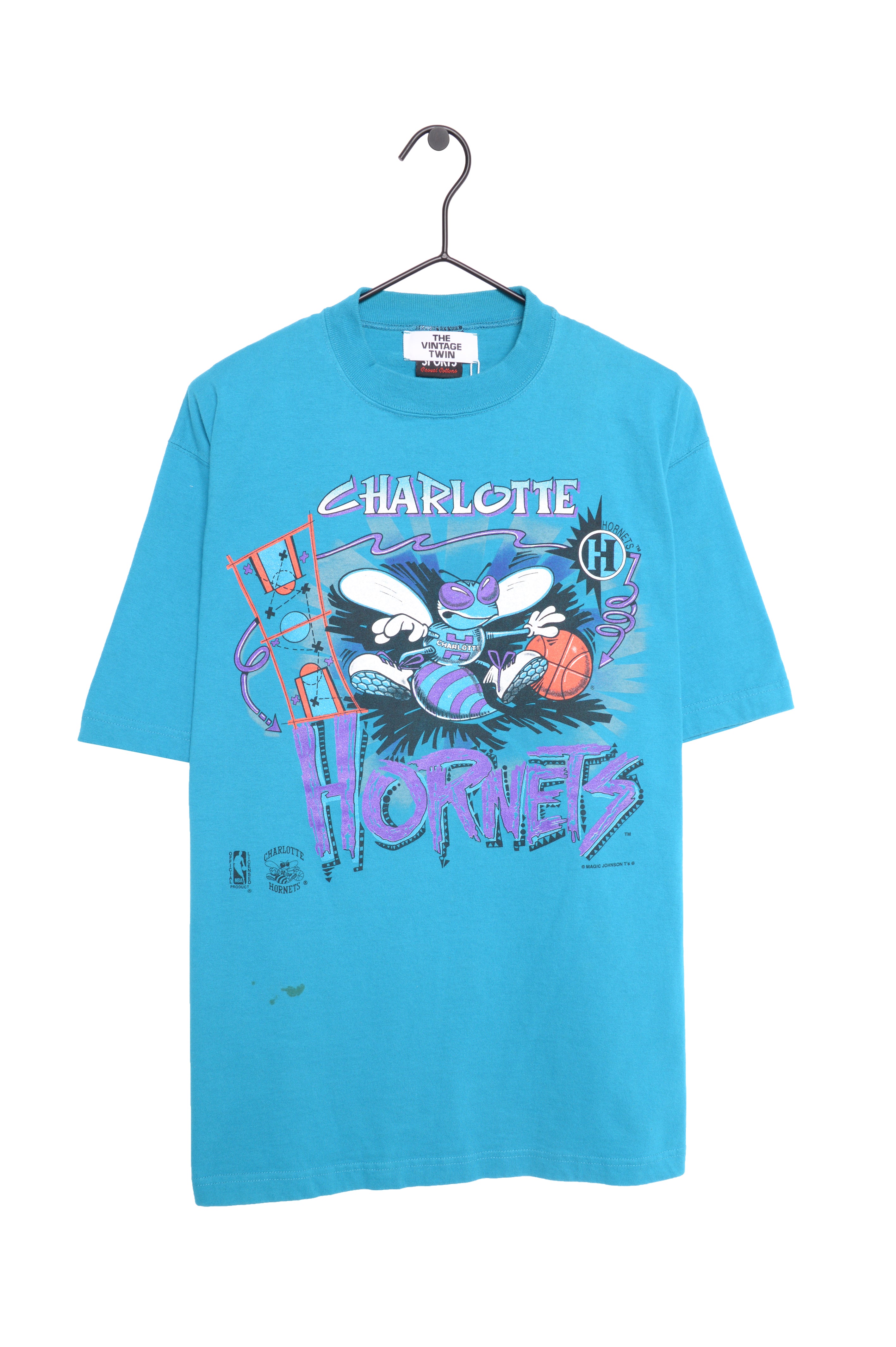 Vintage 90s Charlotte Hornets T-shirt NBA Basketball Team 