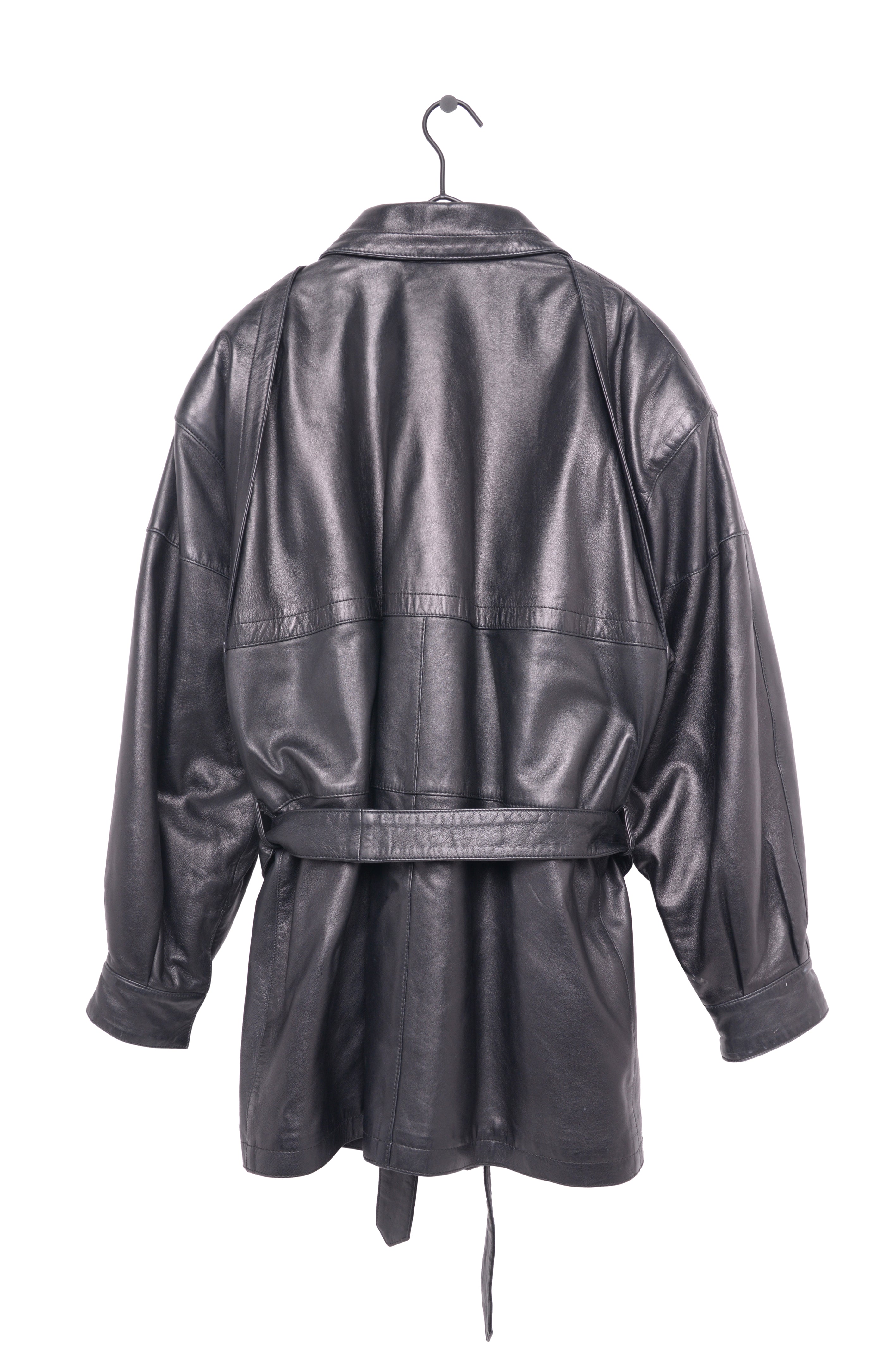 Belted Leather Jacket Free Shipping - The Vintage Twin