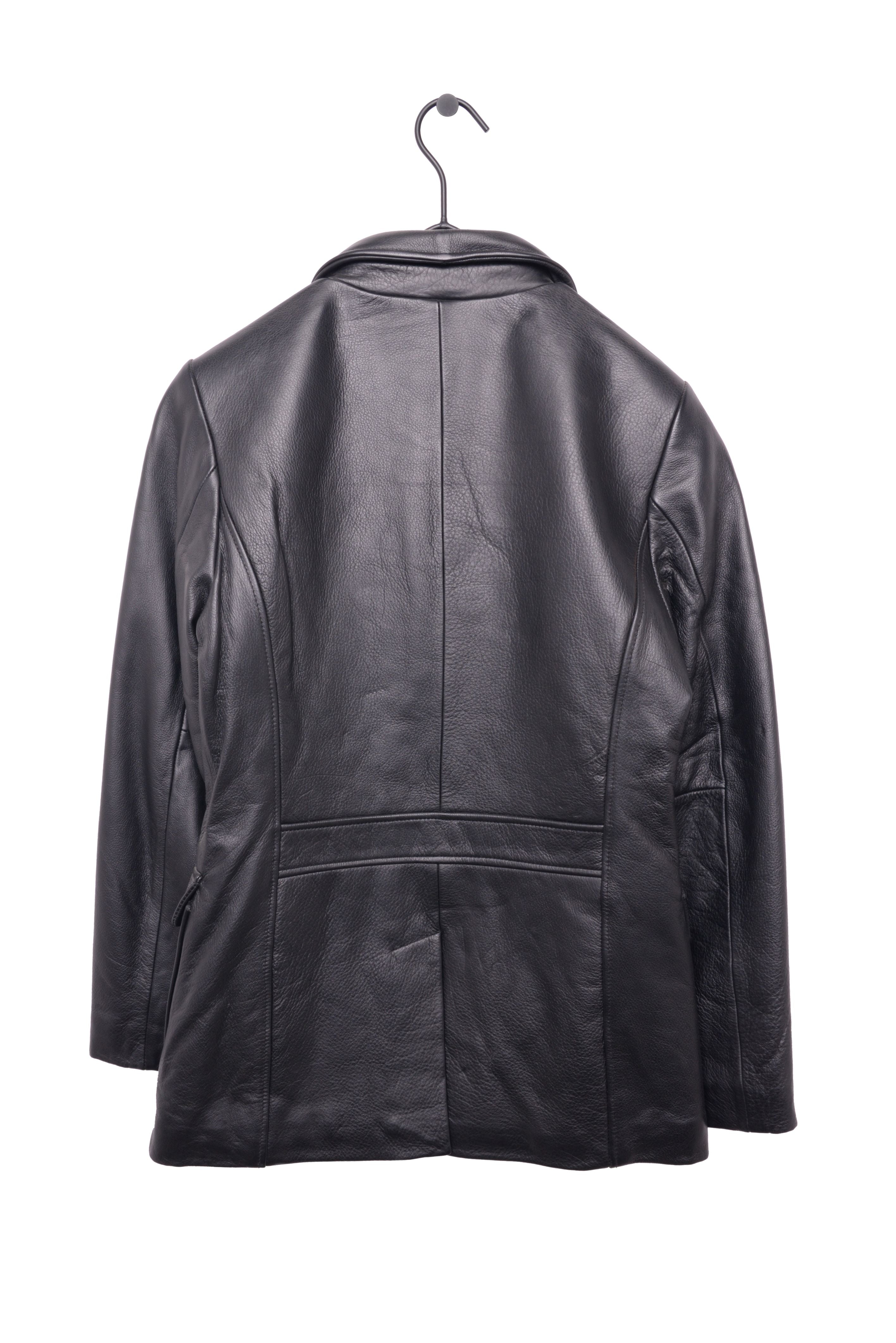 Double breasted leather motorcycle cheap jacket