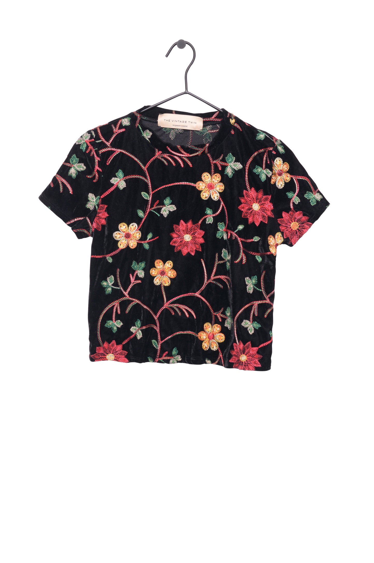 Floral Velour Crop Top