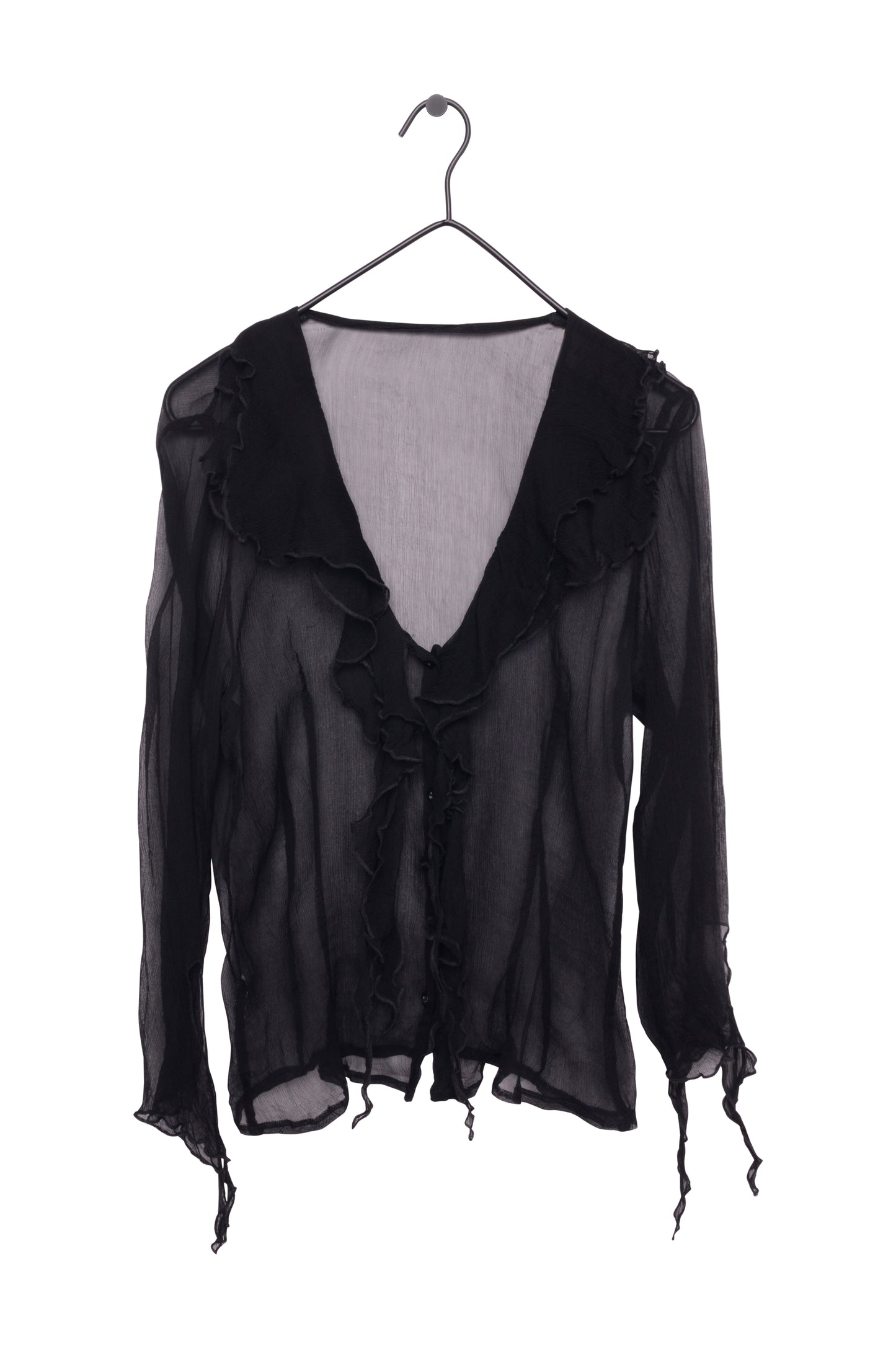 Y2K Sheer Ruffle Top