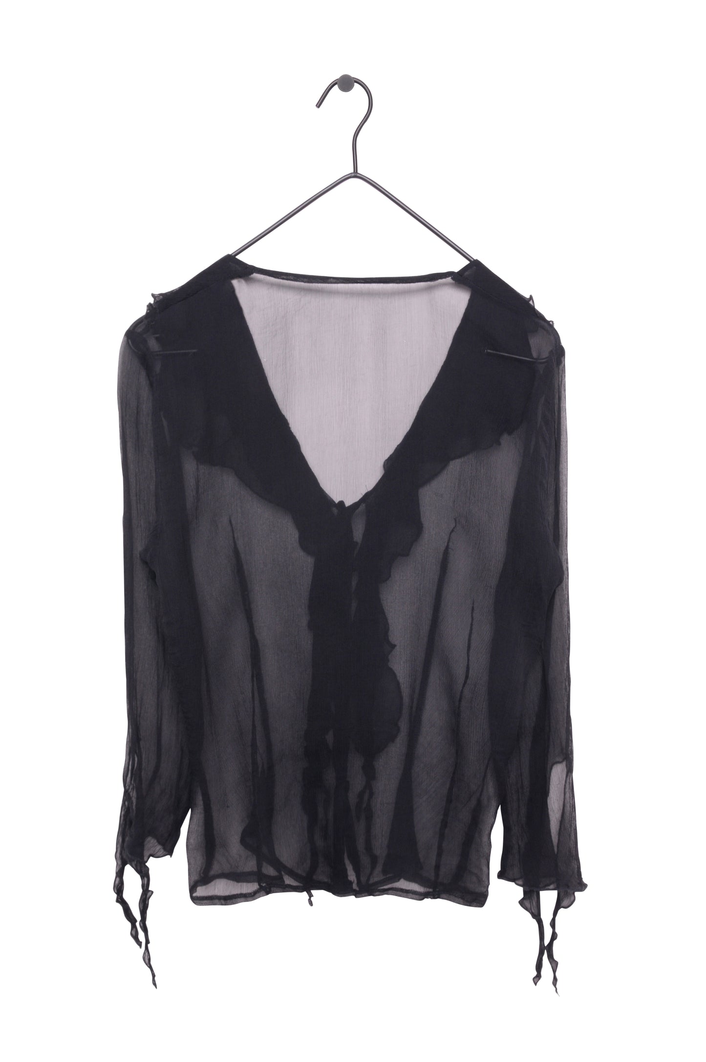 Y2K Sheer Ruffle Top