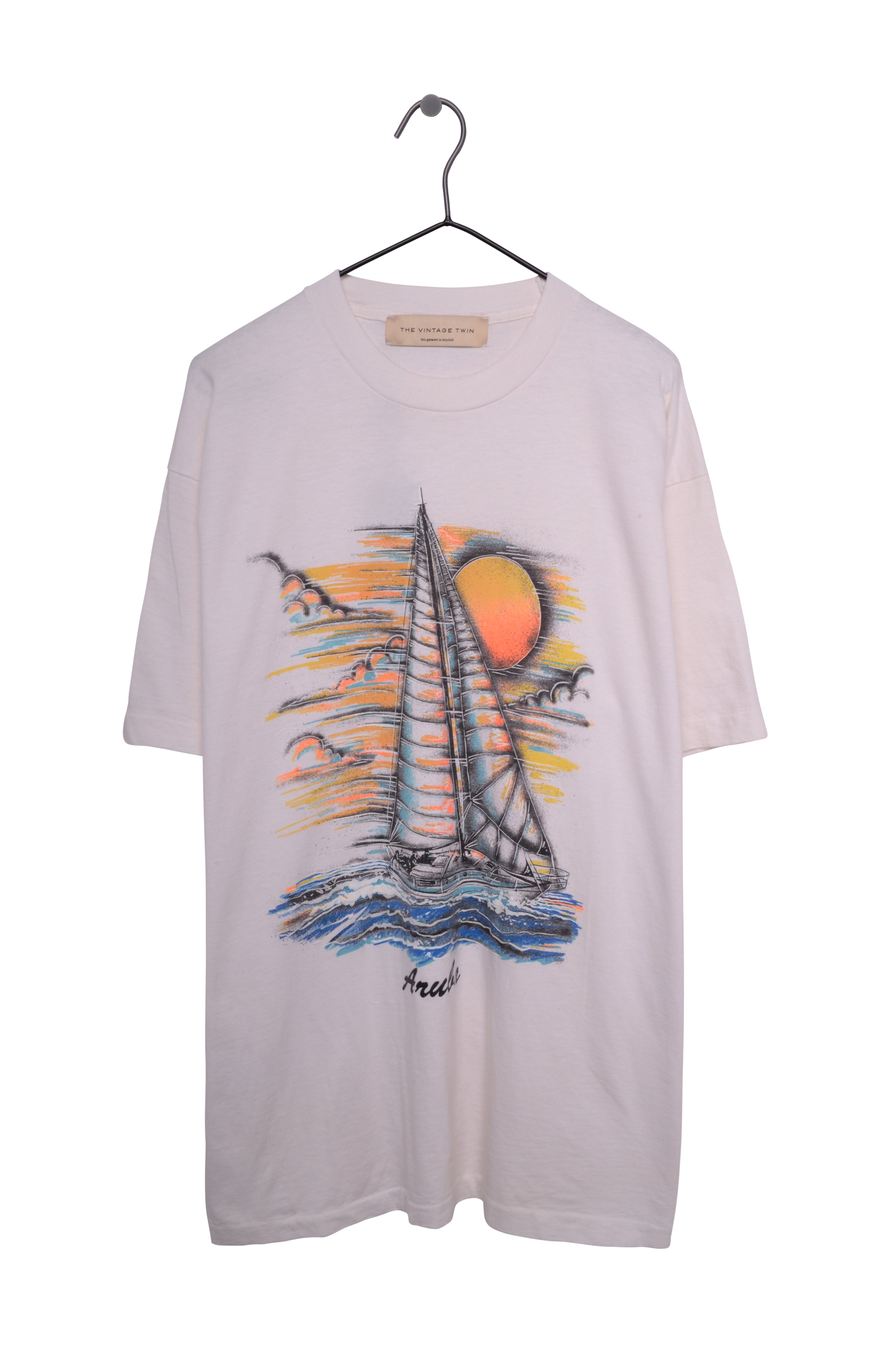 Aruba Sailboat Tee Free Shipping - The Vintage Twin