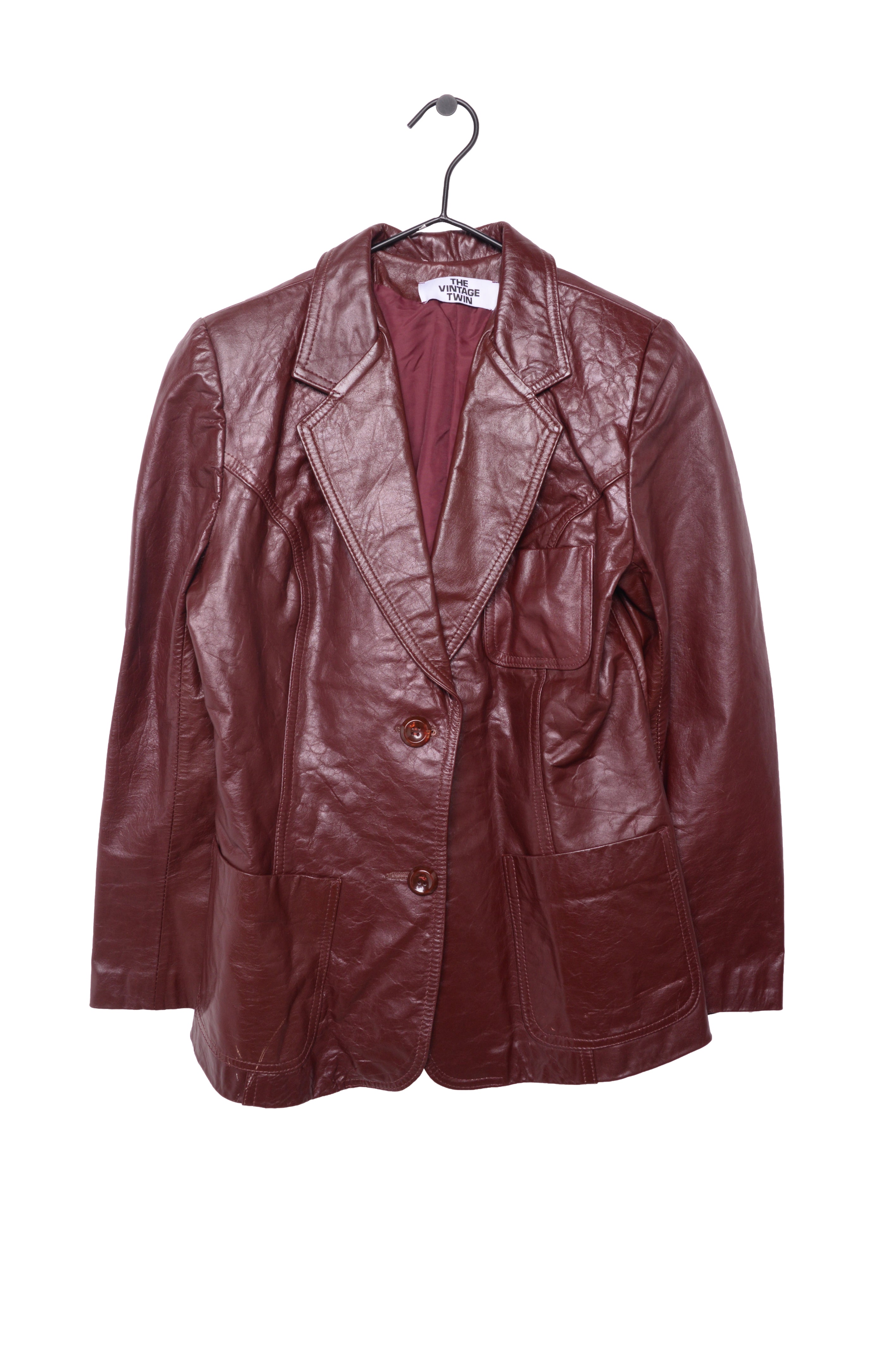 Burgundy Leather Jacket Free Shipping - The Vintage Twin