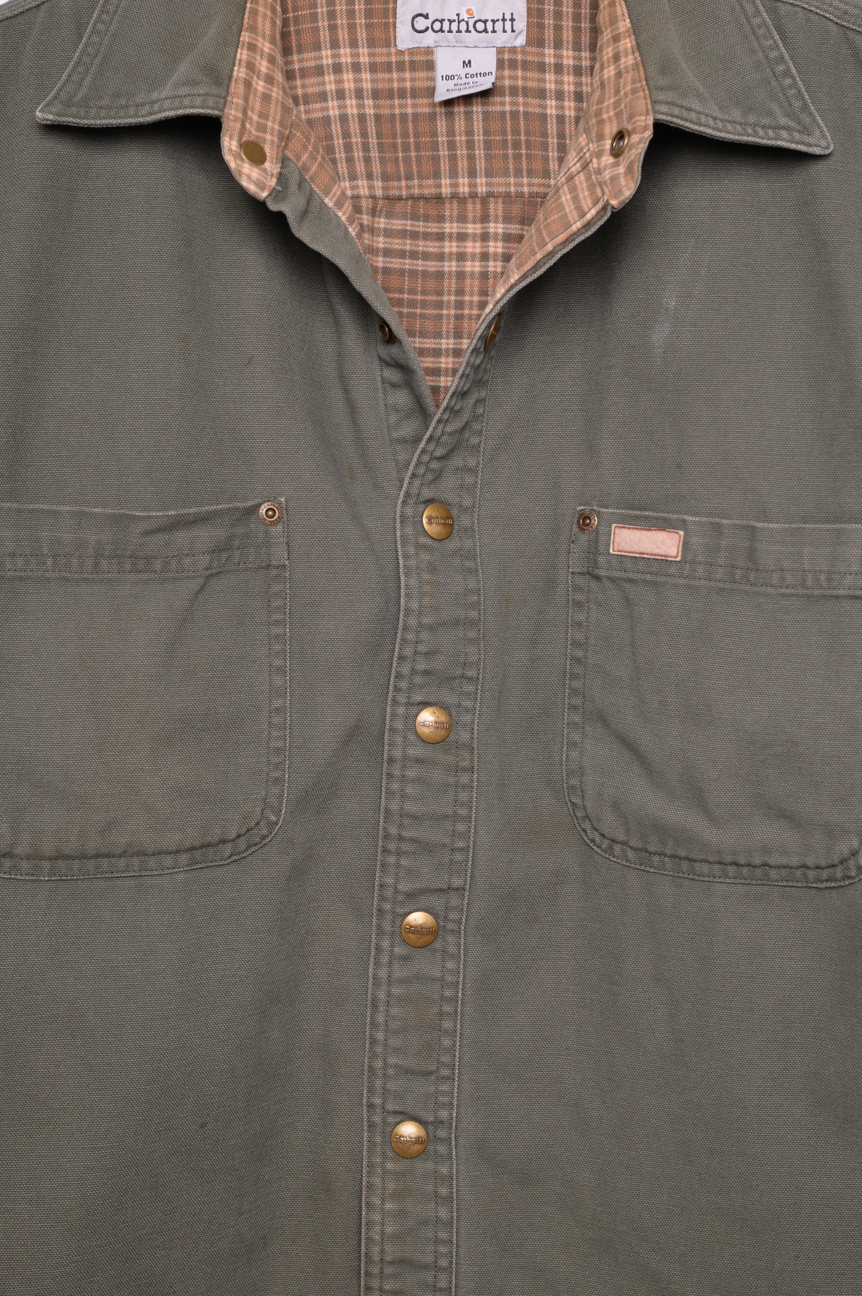 Carhartt flannel on sale lined canvas shirt