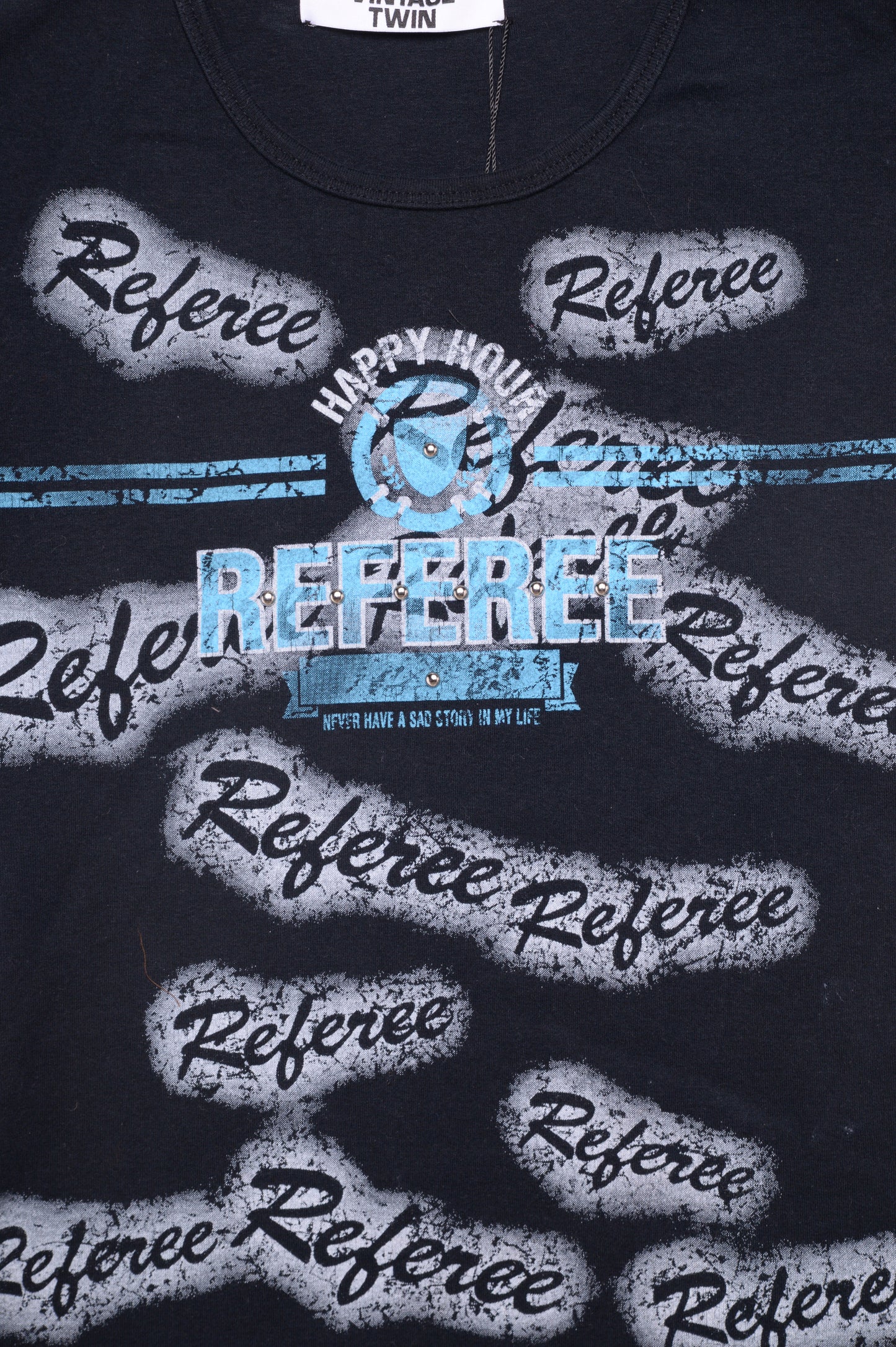 Y2K Studded Referee Baby Tee