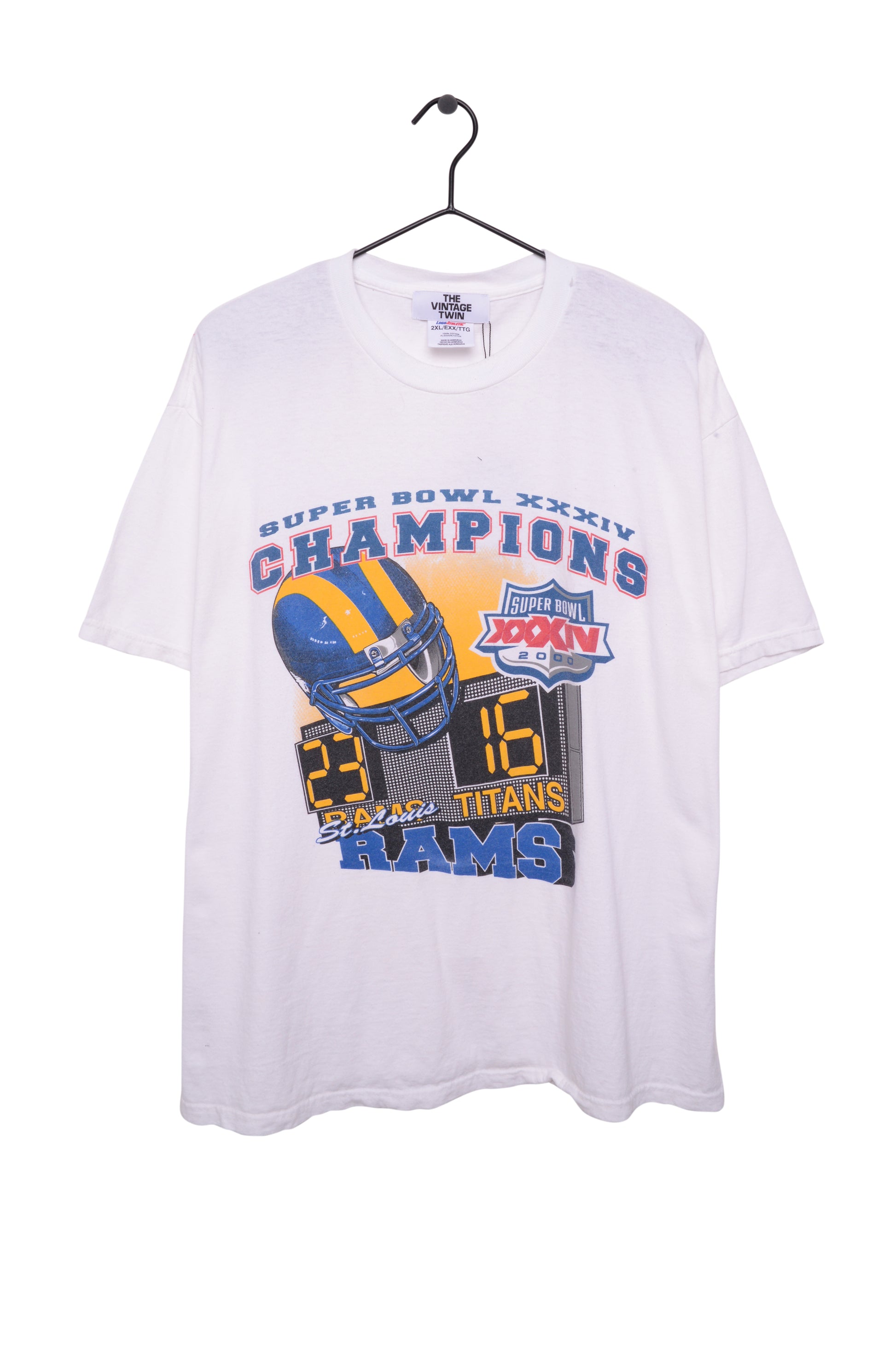 Vintage St Louis Rams Shirt Mens Large Blue Spell Out Logo NFL