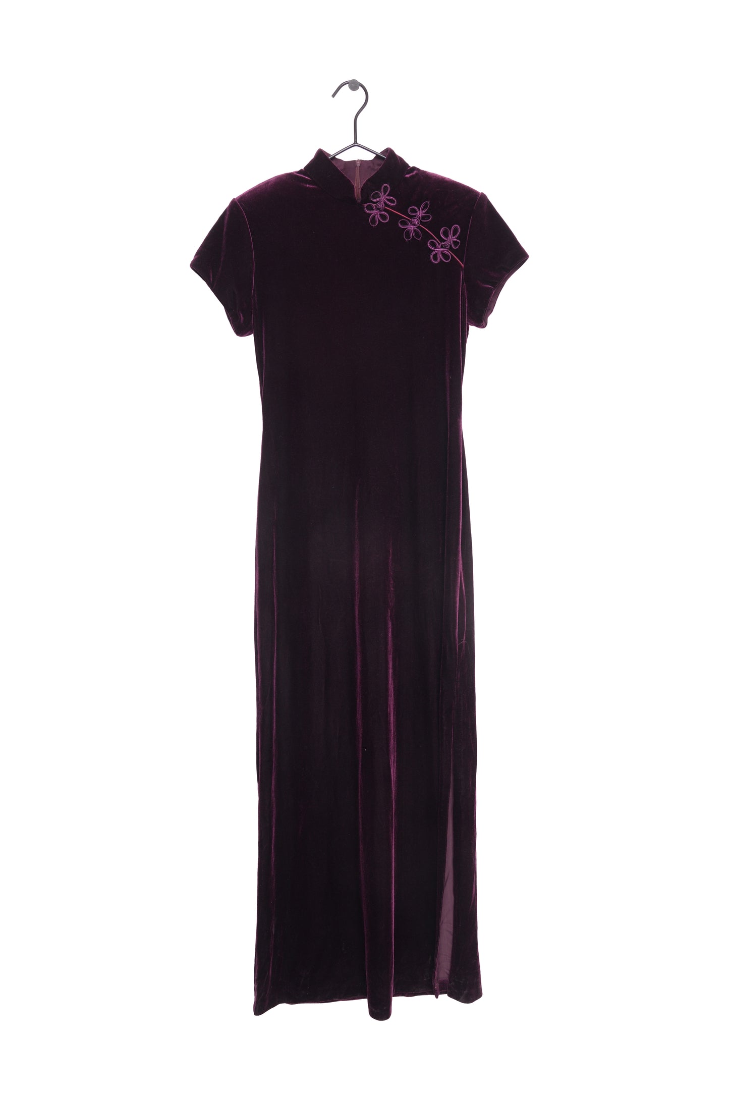 1990s Purple Velvet Maxi Dress