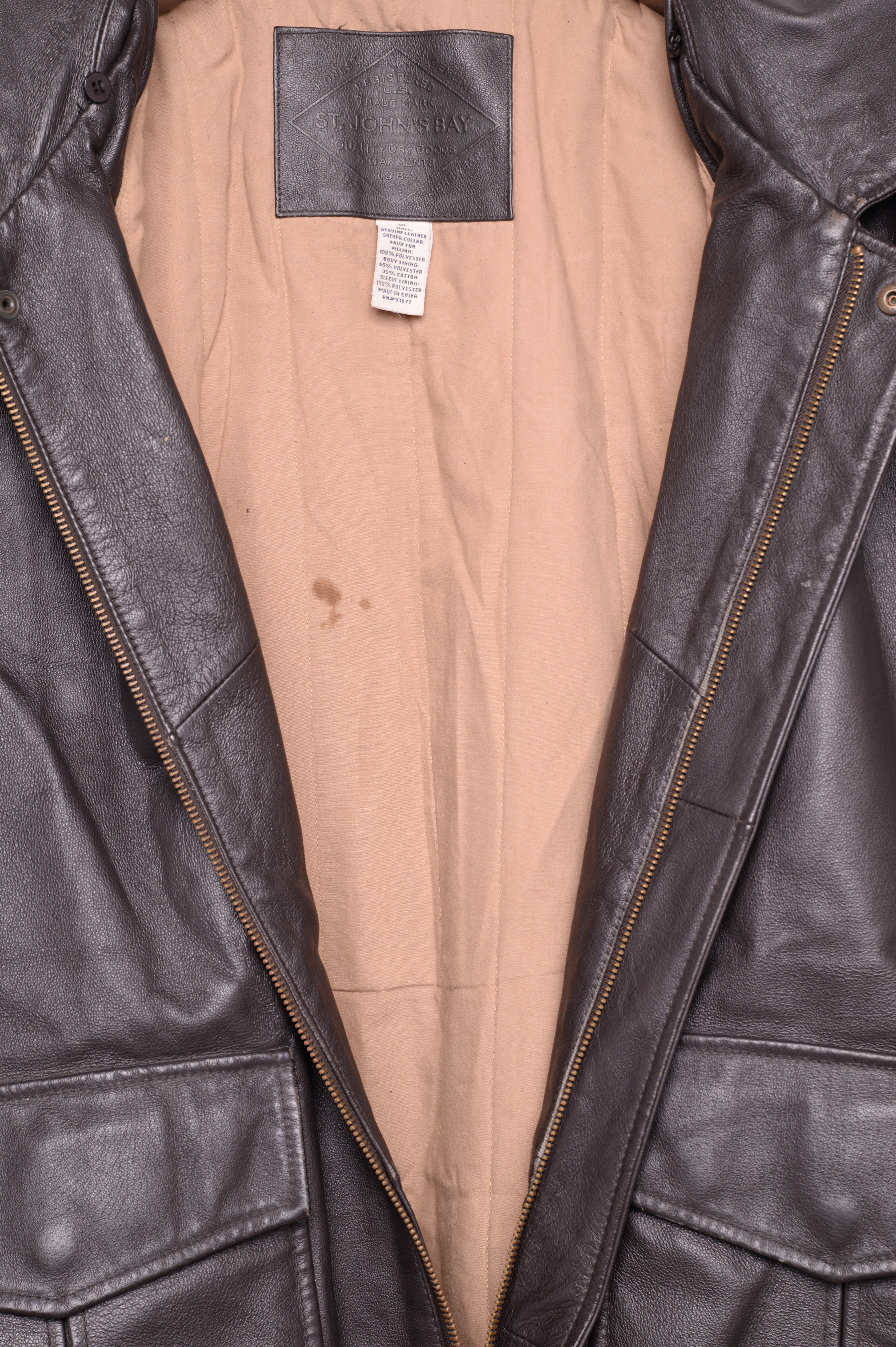 1990s Brown Leather Bomber Free Shipping - The Vintage Twin