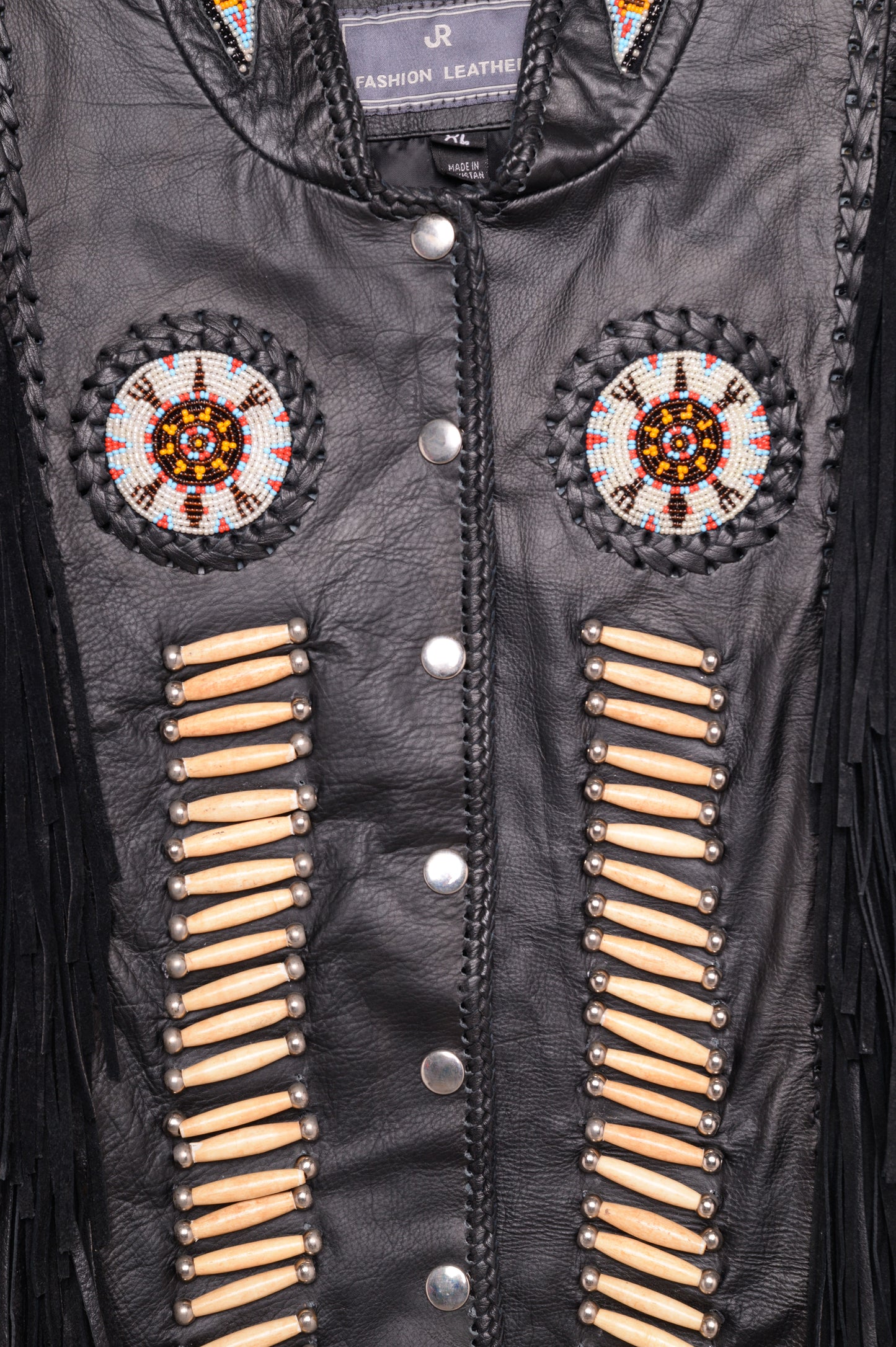 1980s Beaded Fringe Leather Jacket