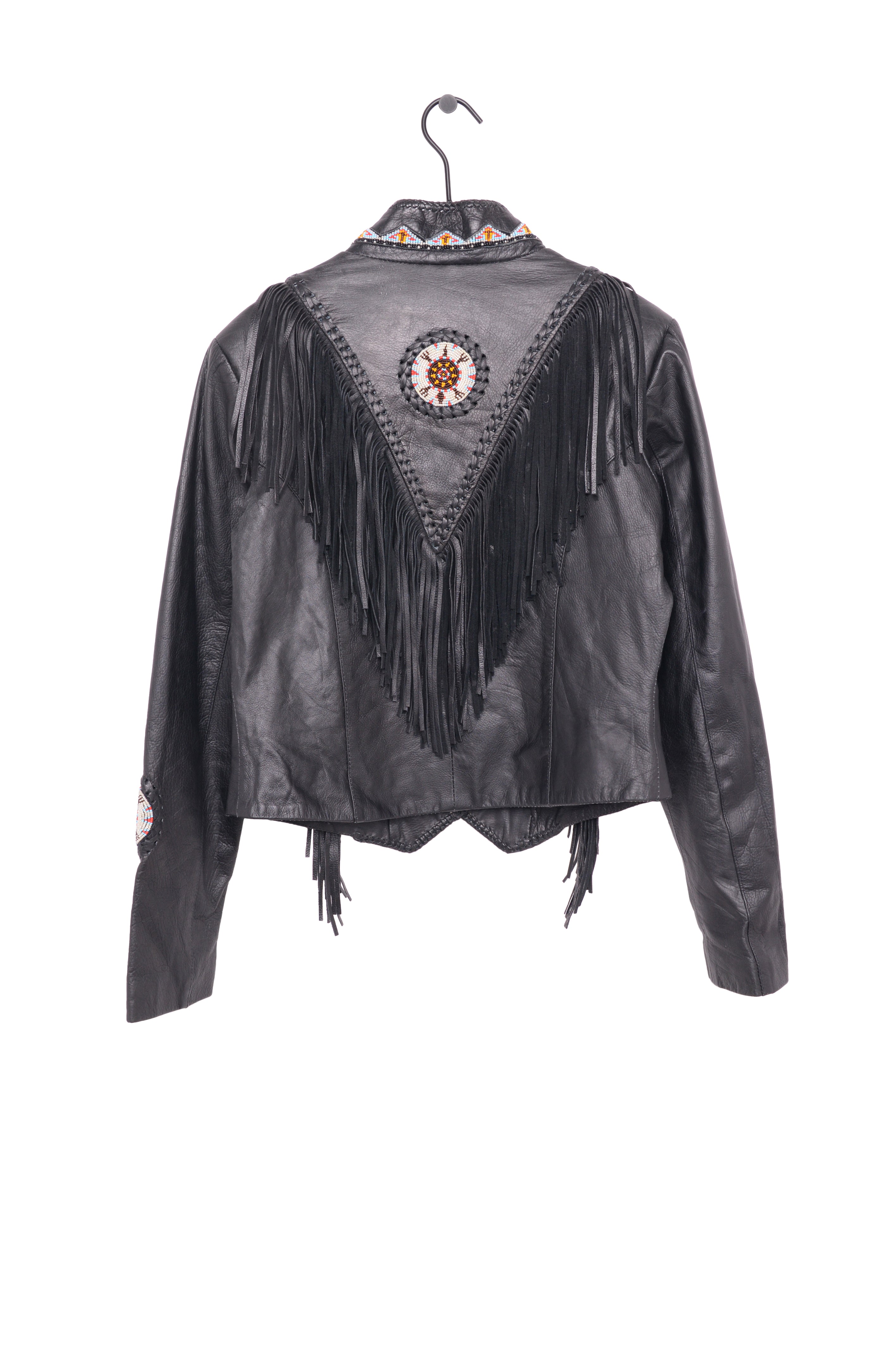 1980s Beaded Fringe Leather Jacket