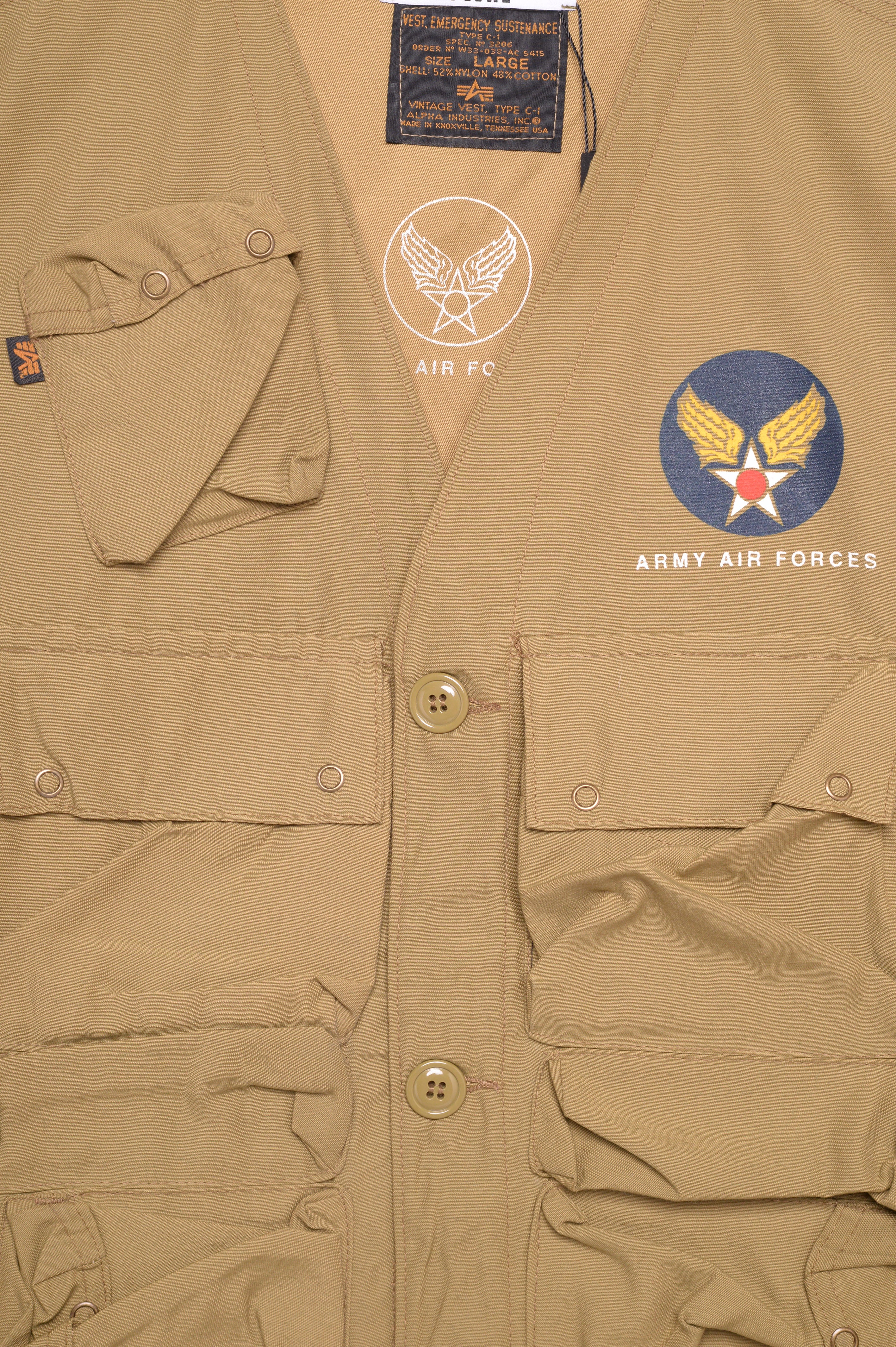 Deadstock Air Force Utility Vest USA Free Shipping - The Vintage Twin
