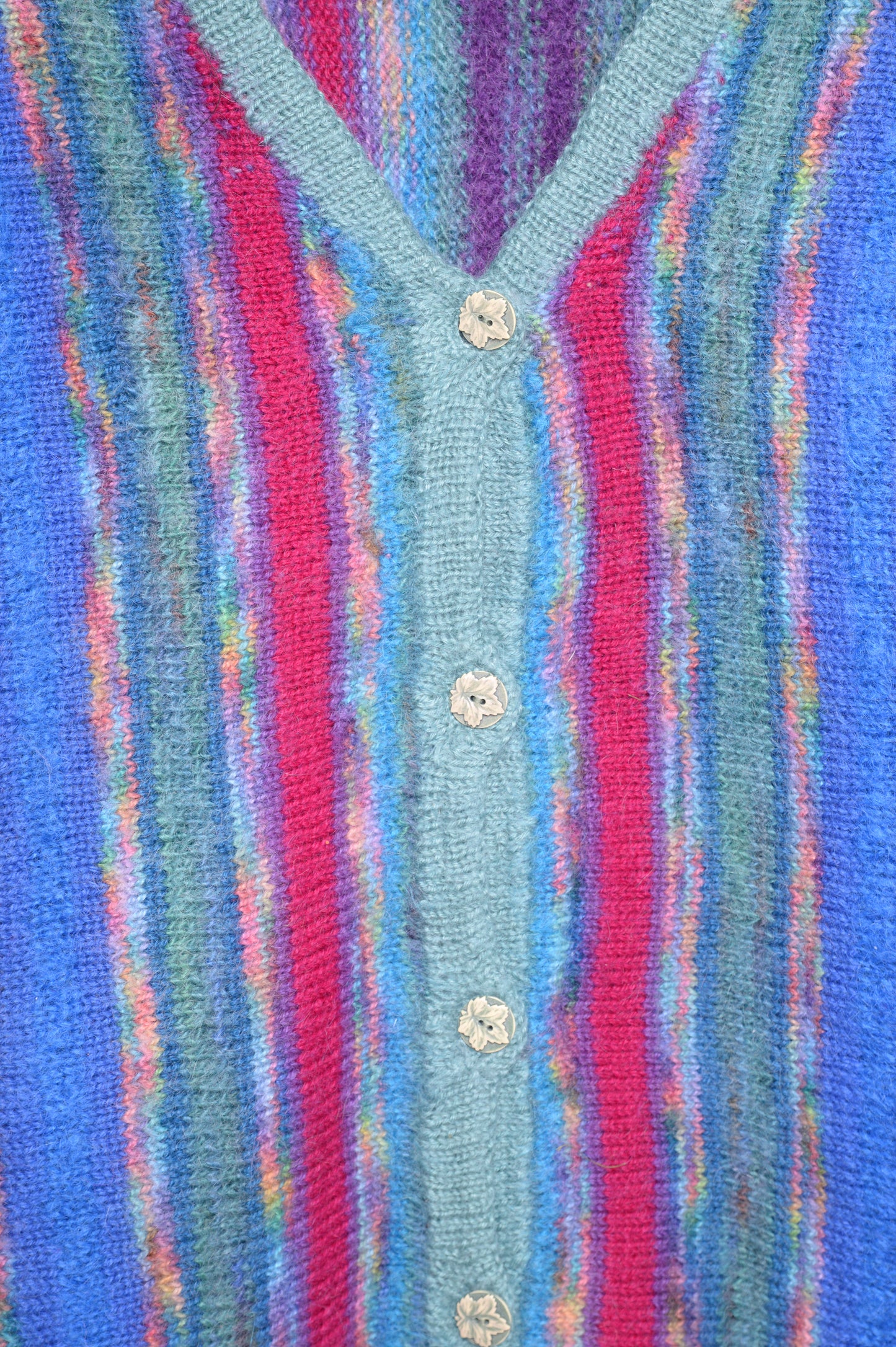 1980s Striped Fuzzy Cardigan