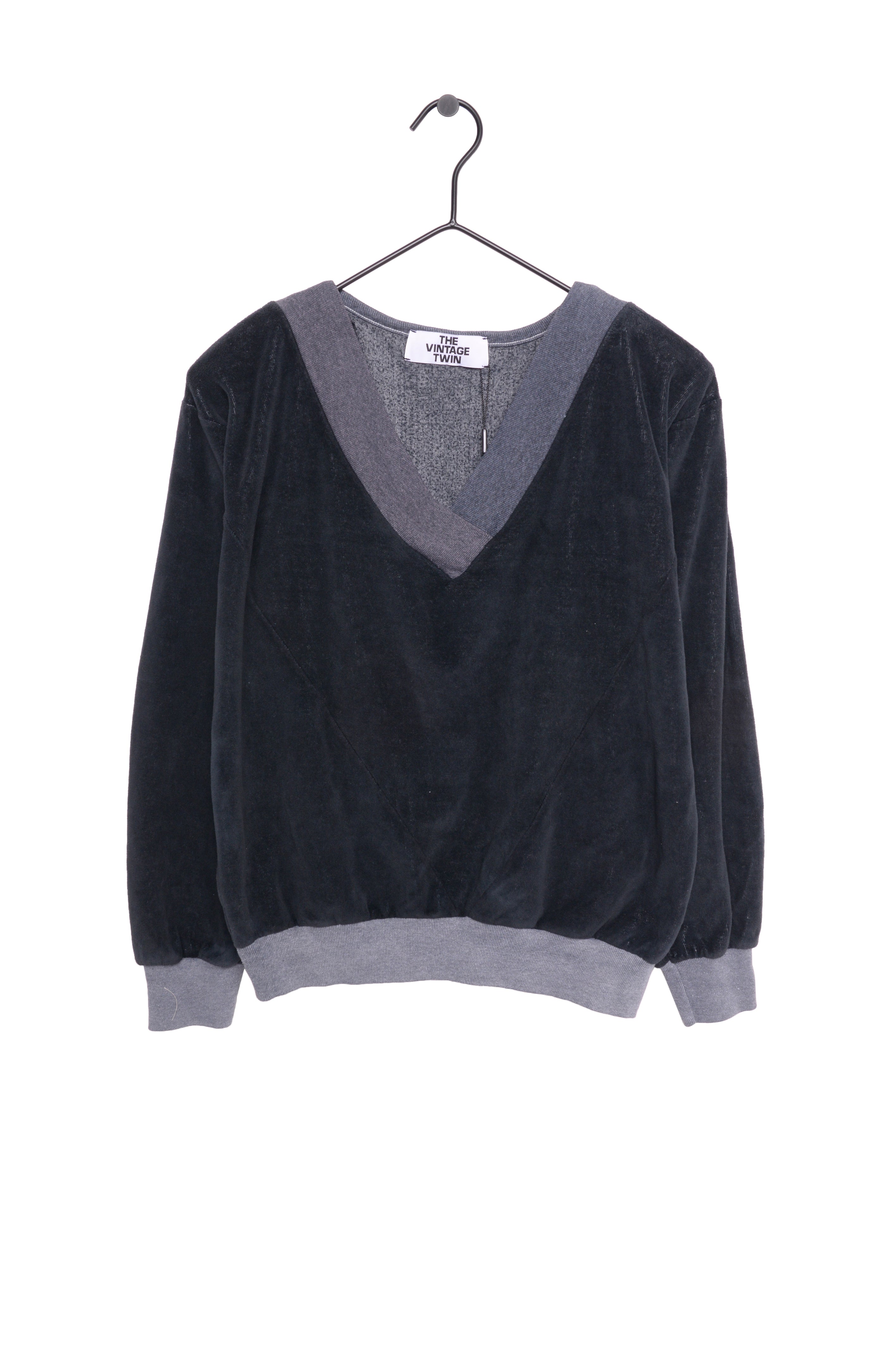 Velour v shop neck sweater