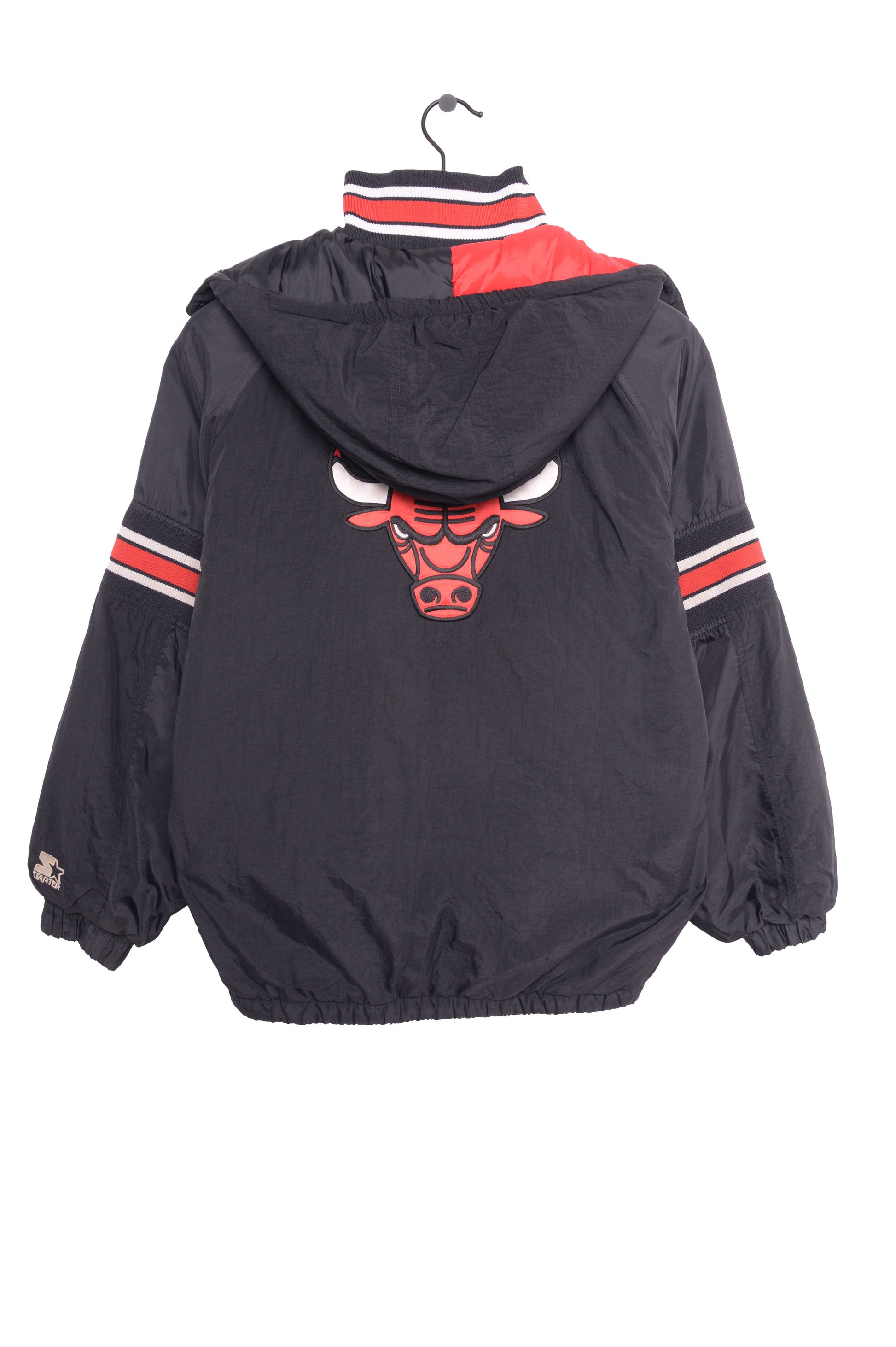 Vintage 90s Chicago Bulls Starter Jacket with Fur Lined Hood