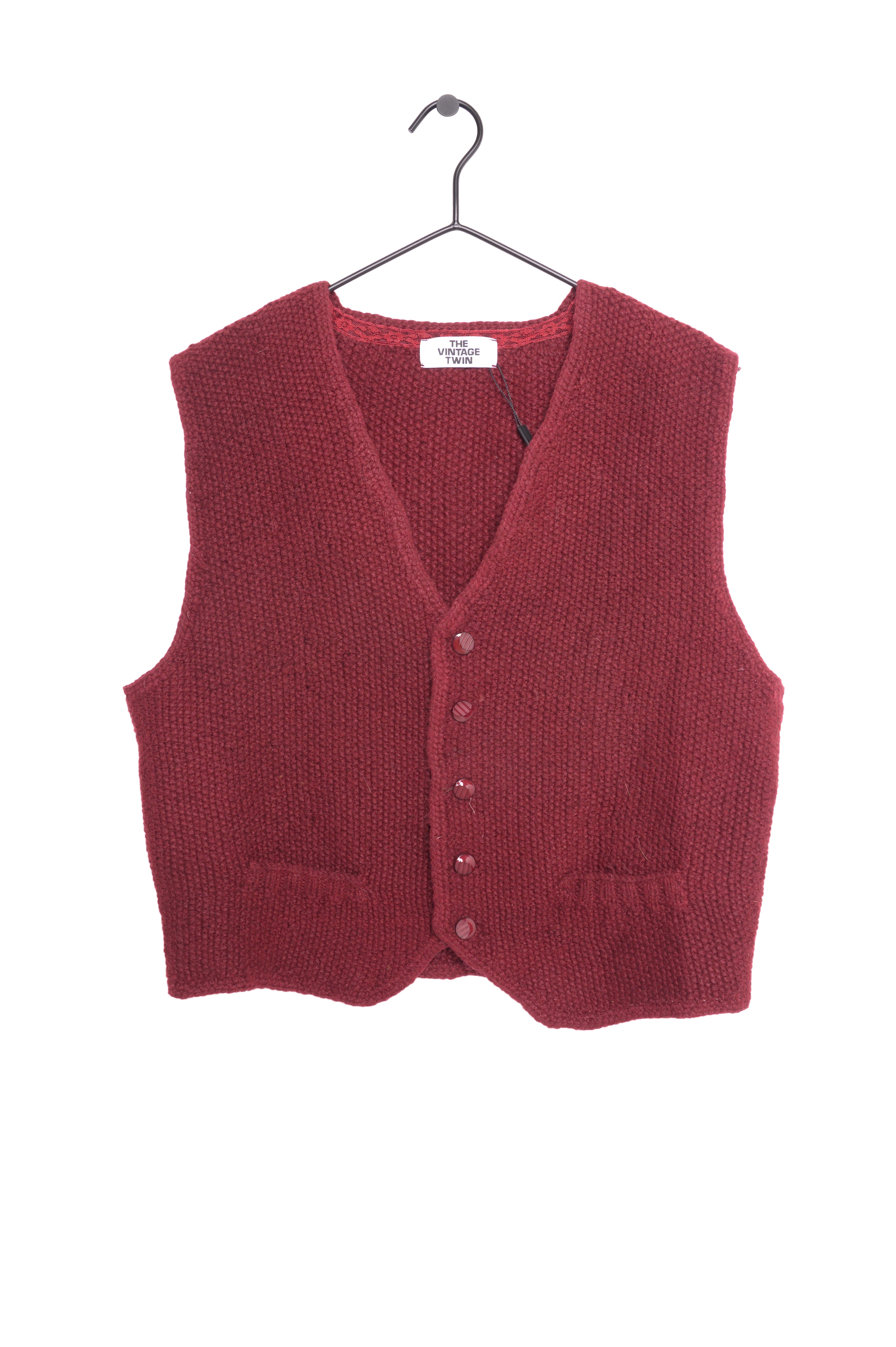 Handmade Sweater Vest, Hand Knit Sleeveless Sweater, Wool