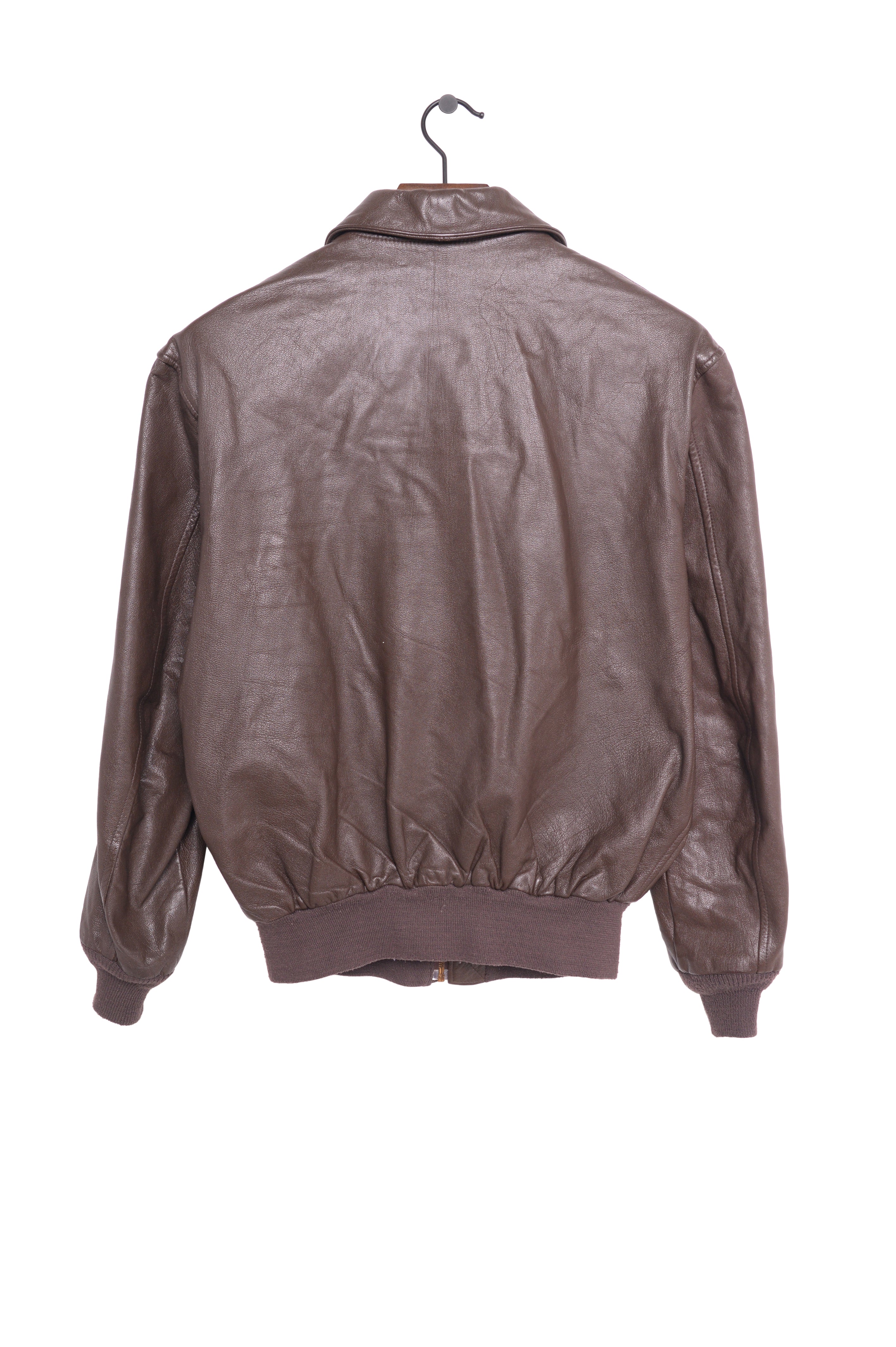 1980s Goatskin Leather Bomber USA Free Shipping - The Vintage