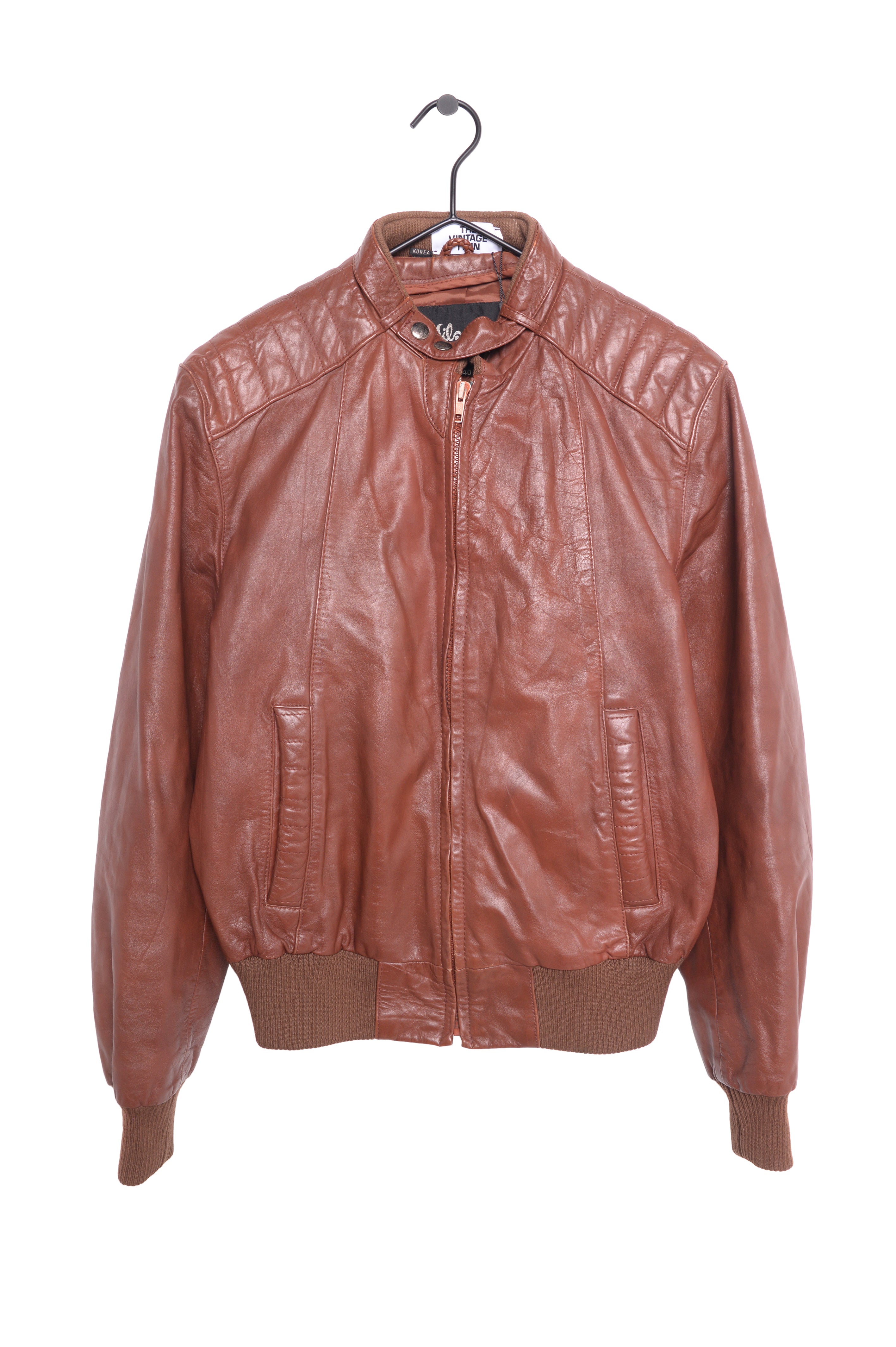 1980s leather bomber outlet jacket