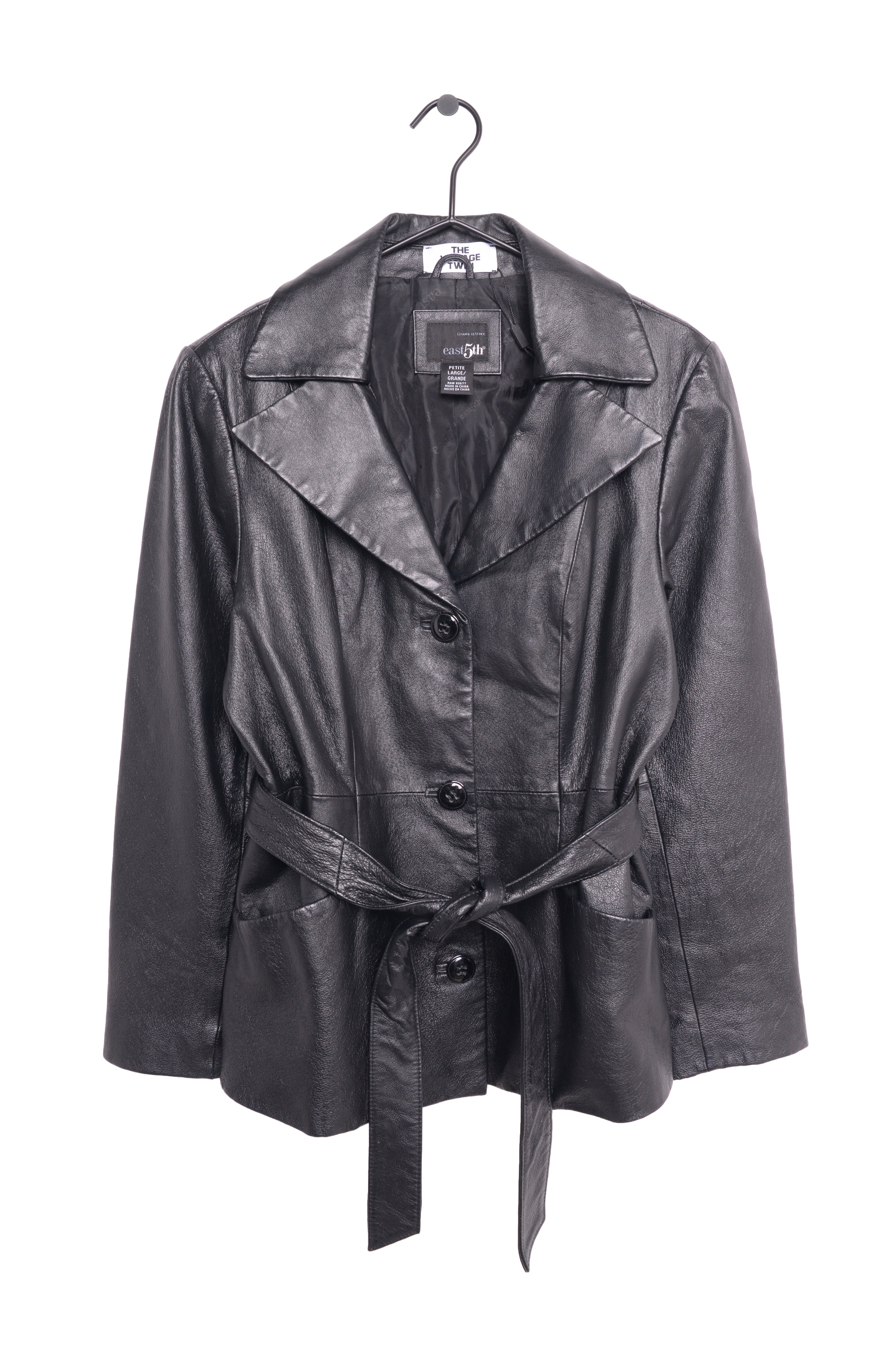 Vintage 80s Belted Leather Jacket - Etsy