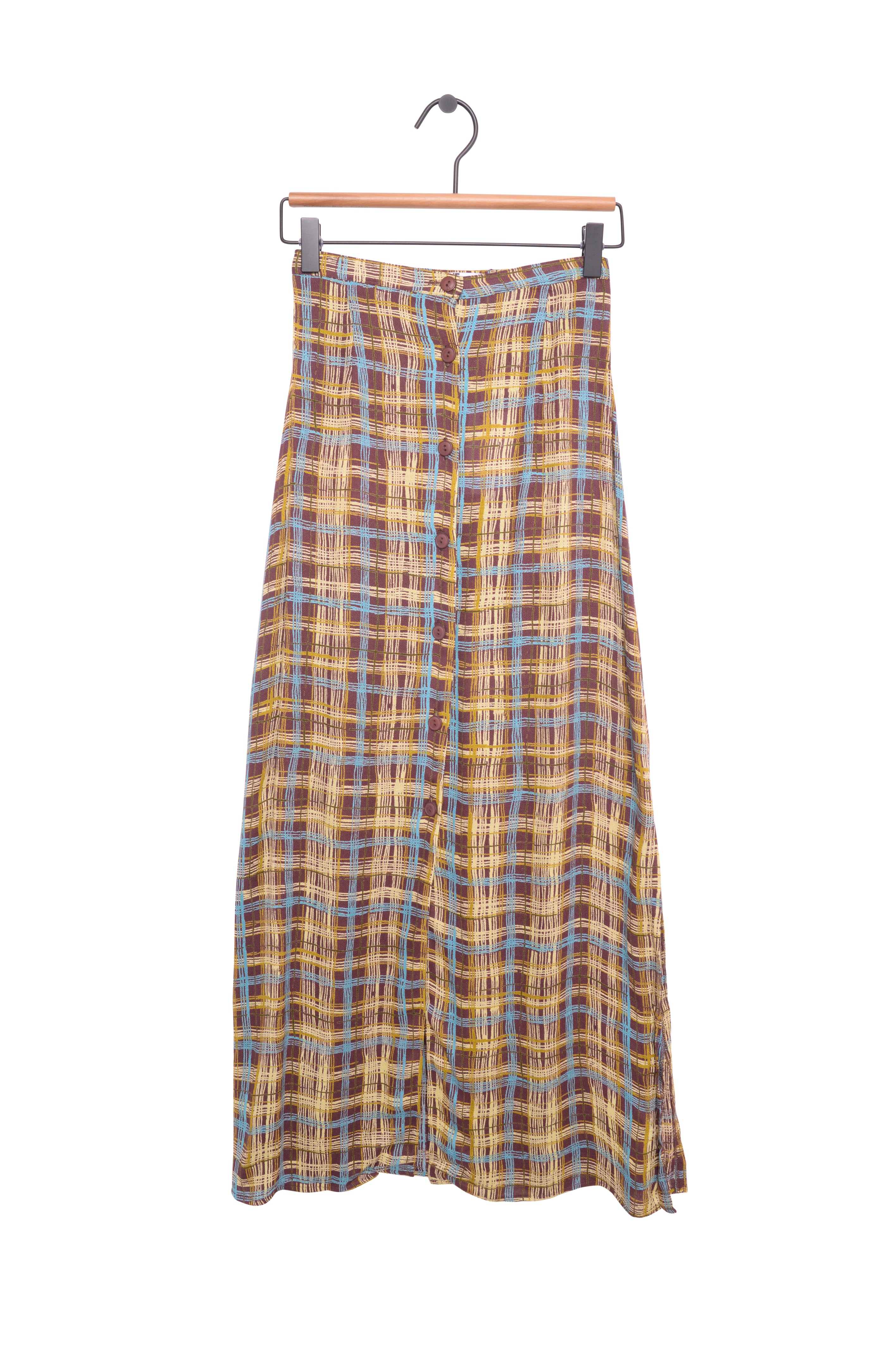 Plaid midi hotsell skirt 48