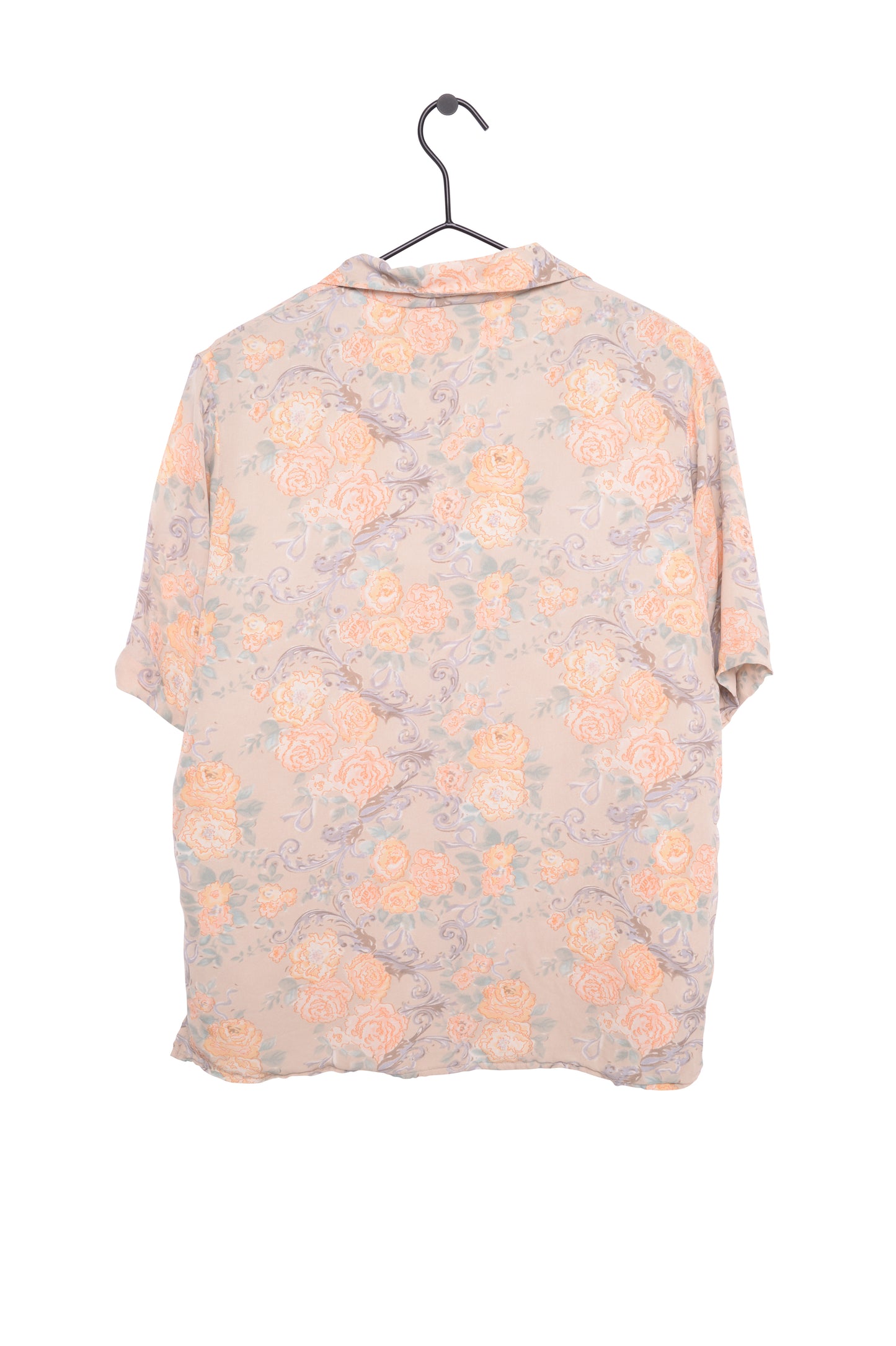 1990s Floral Silk Top