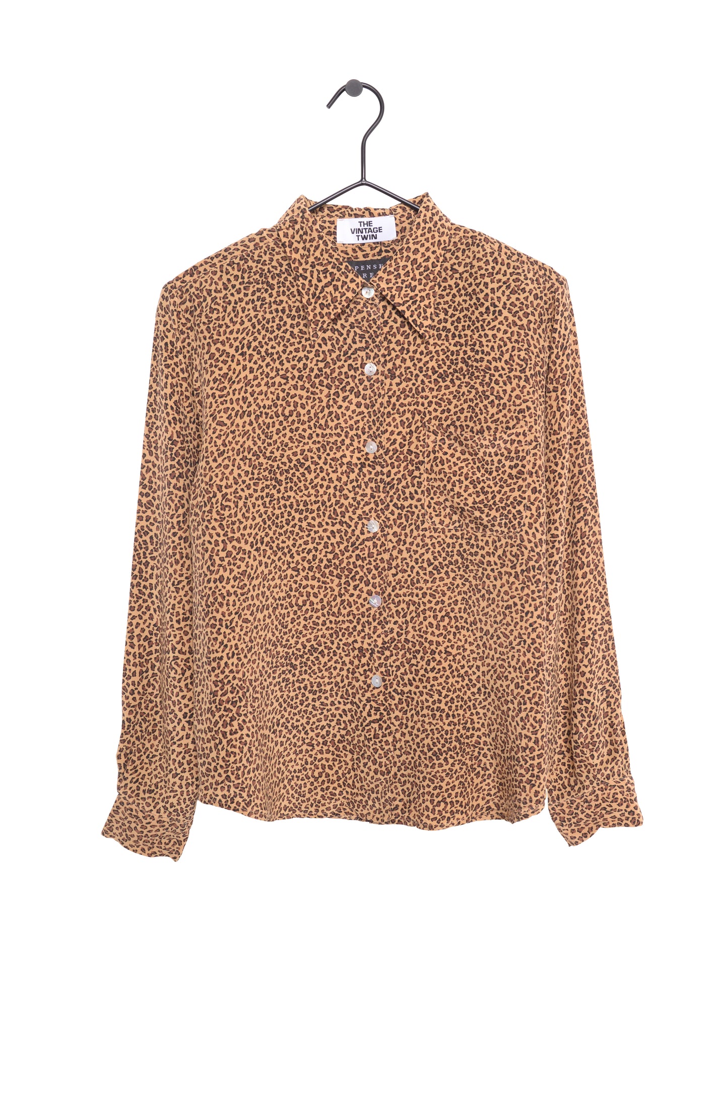 Y2K Leopard Silk Button Top