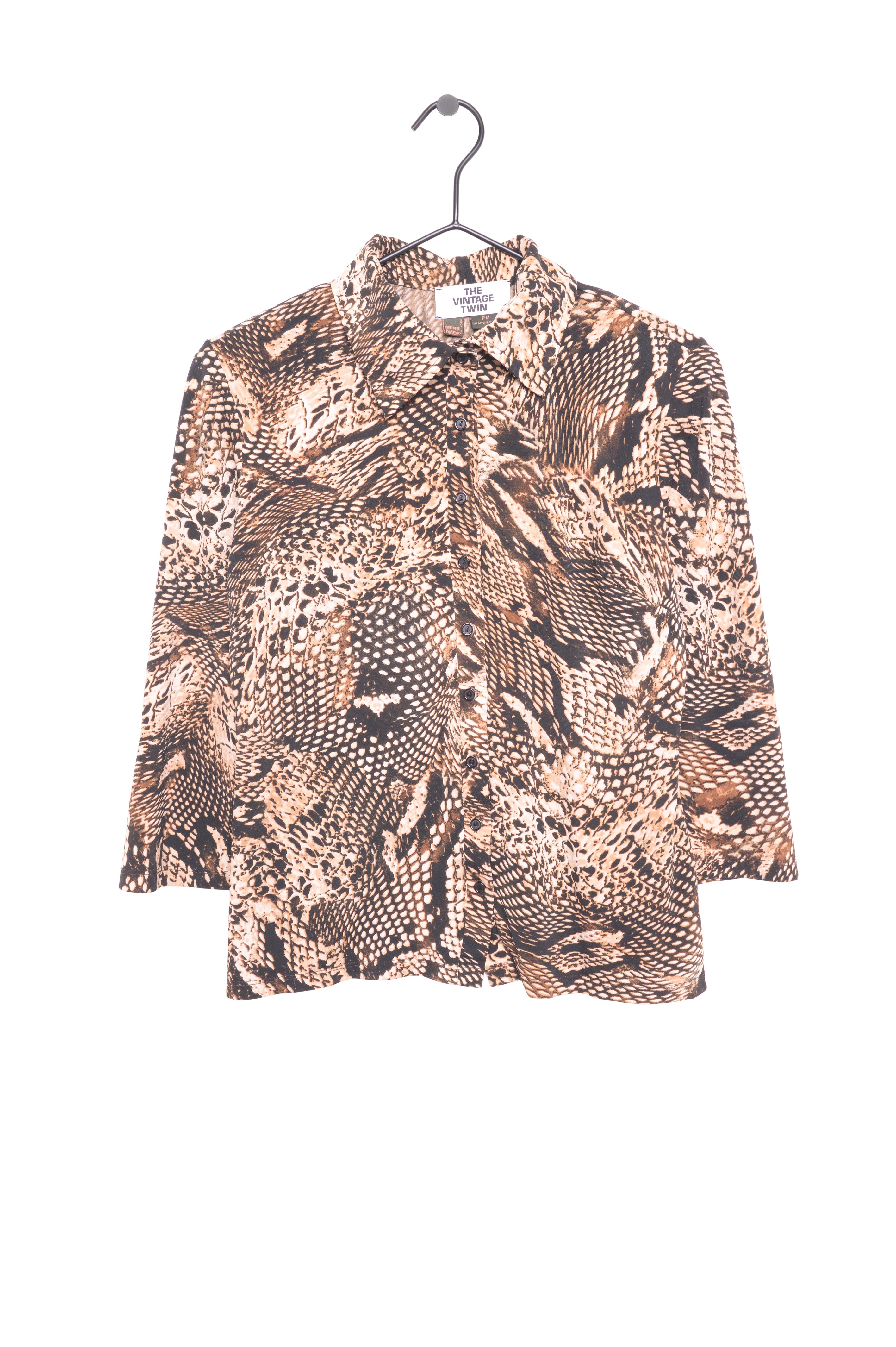 Y2K Snake Print Button Top – The Vintage Twin