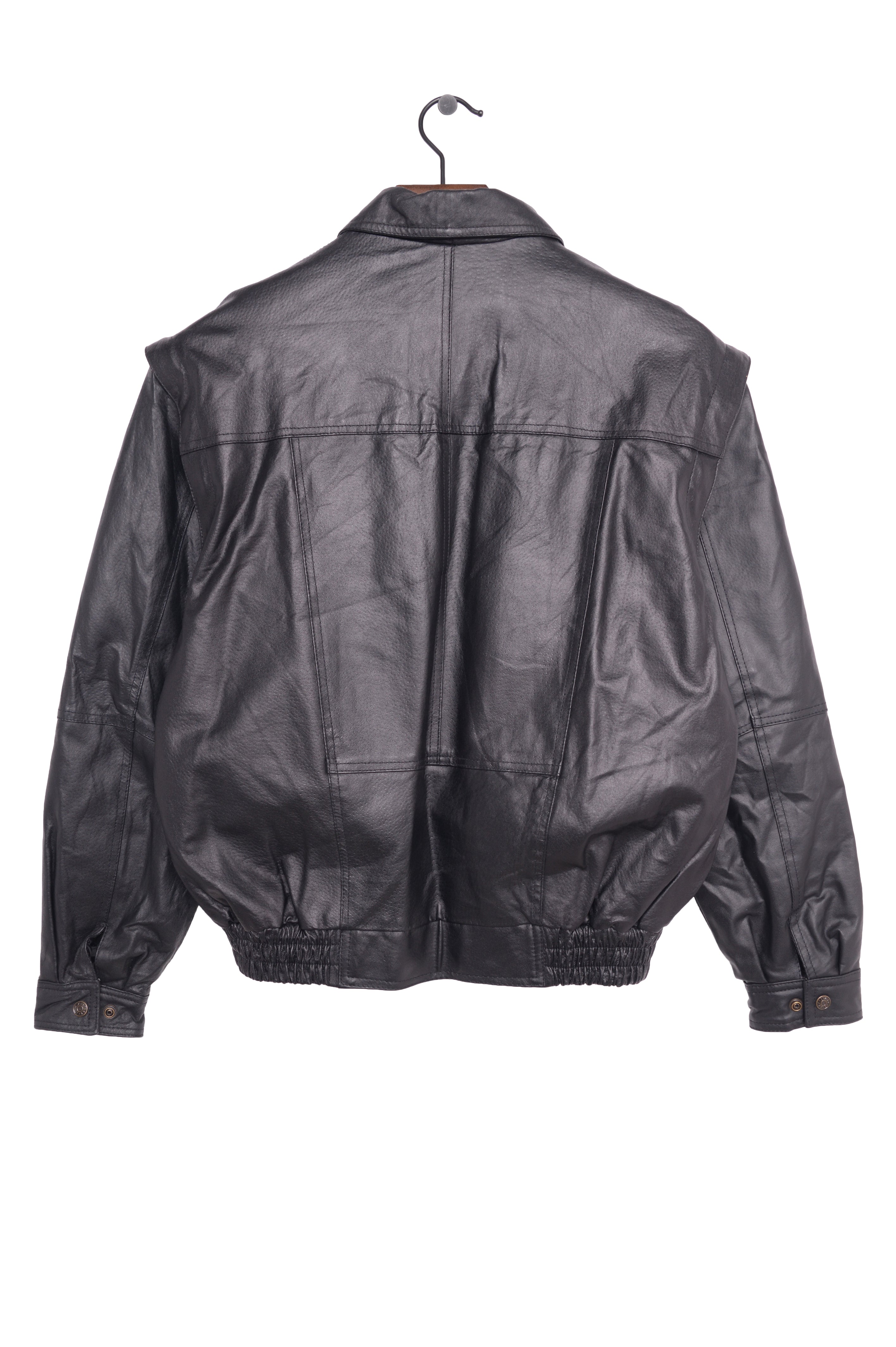 1990s Zip-Off Sleeve Leather Bomber Free Shipping - The Vintage Twin