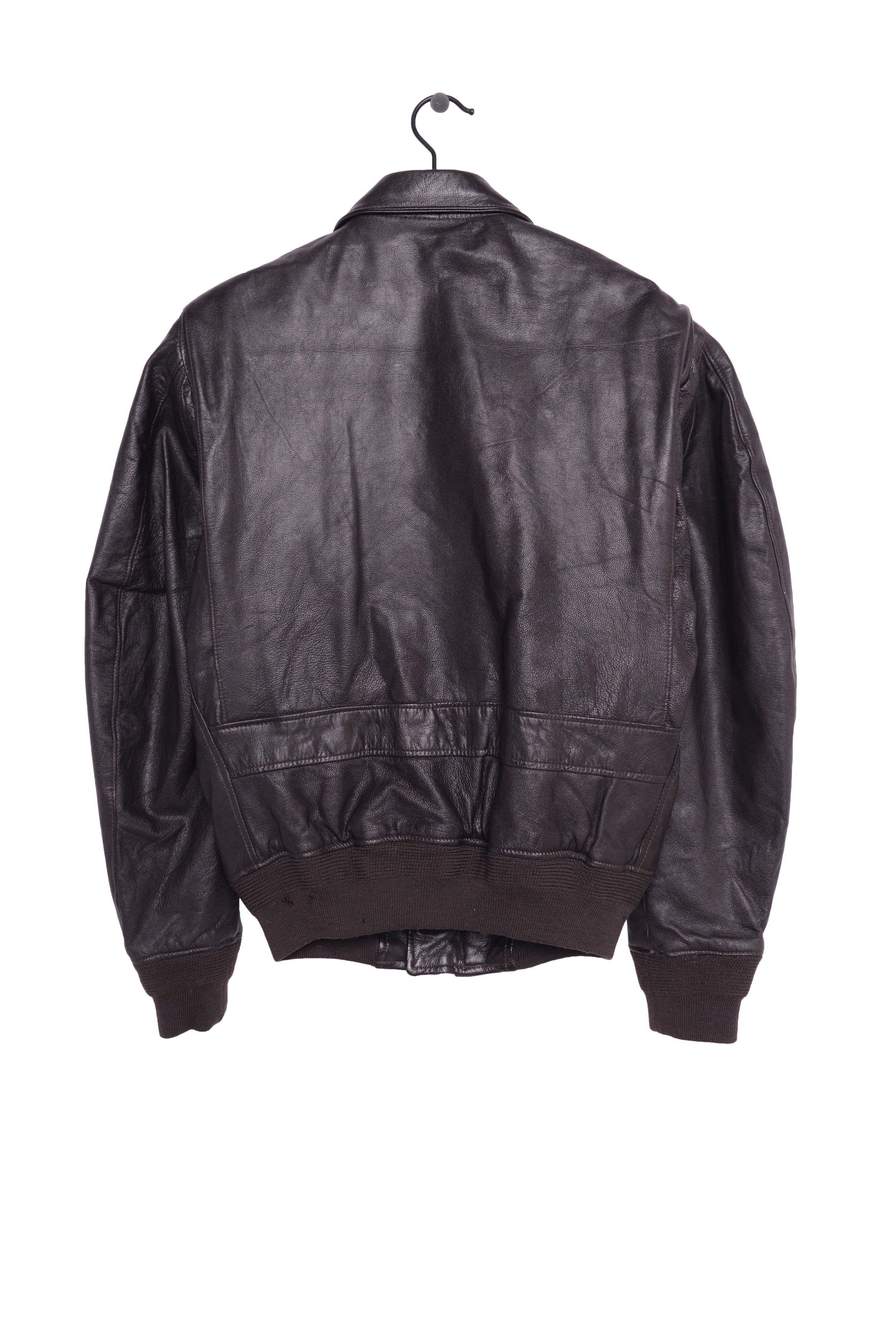 1980s Goatskin Leather Bomber USA Free Shipping - The Vintage