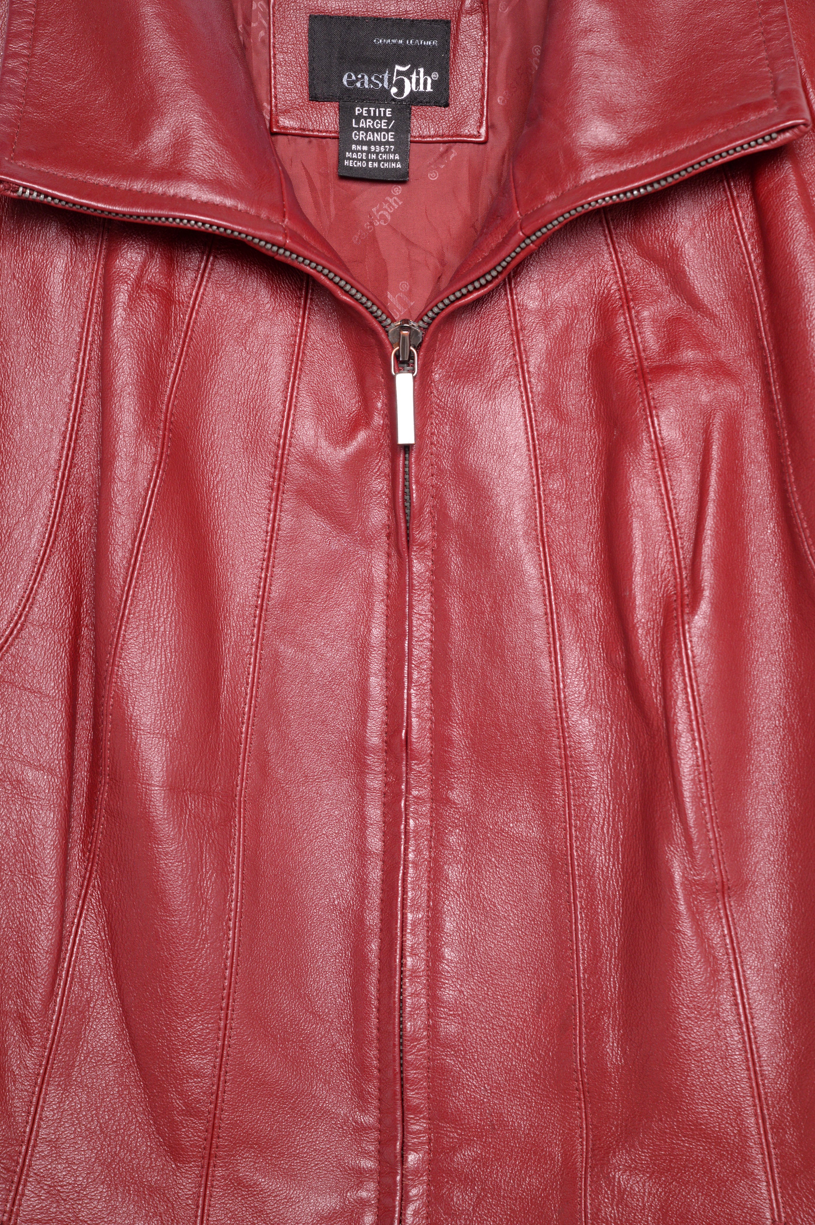 vintage leather jacket red