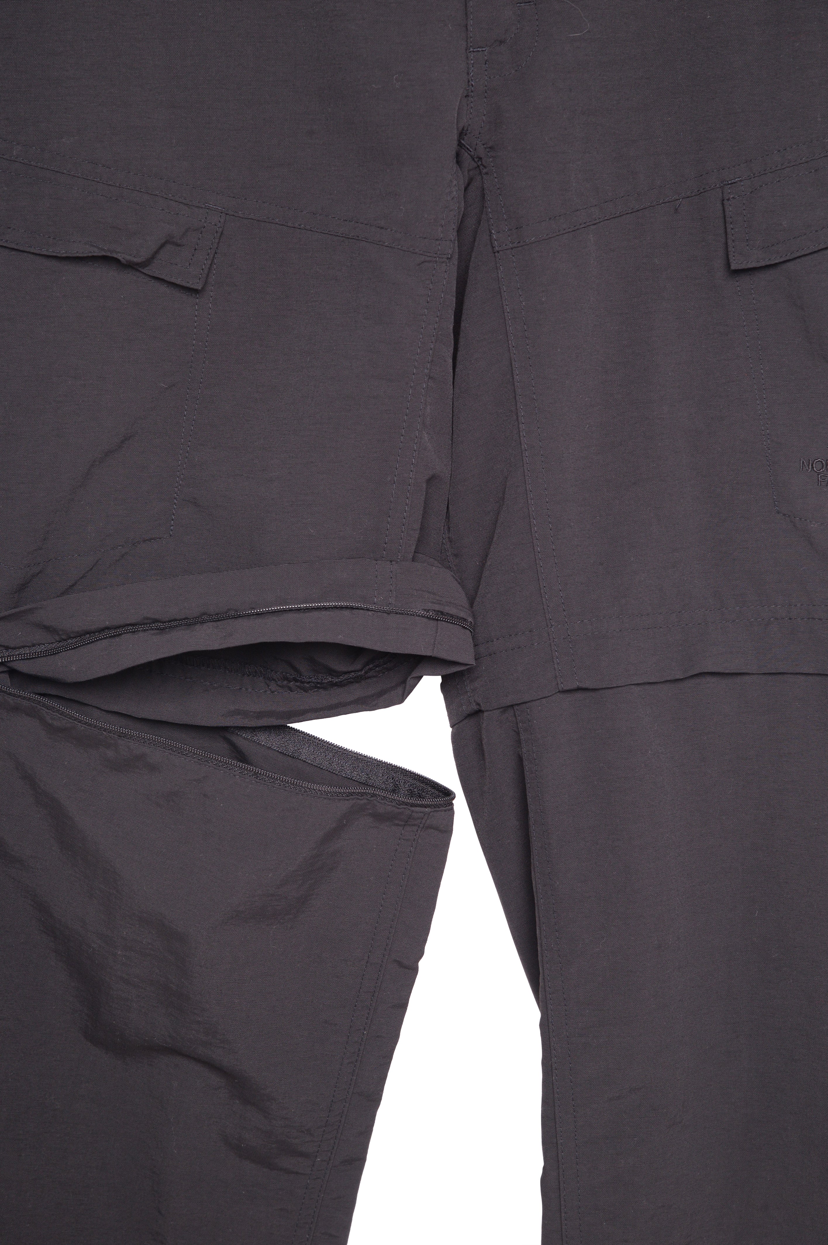 The North Face Mens Zip Off Pants Shorts L Gray Cargo Pockets with