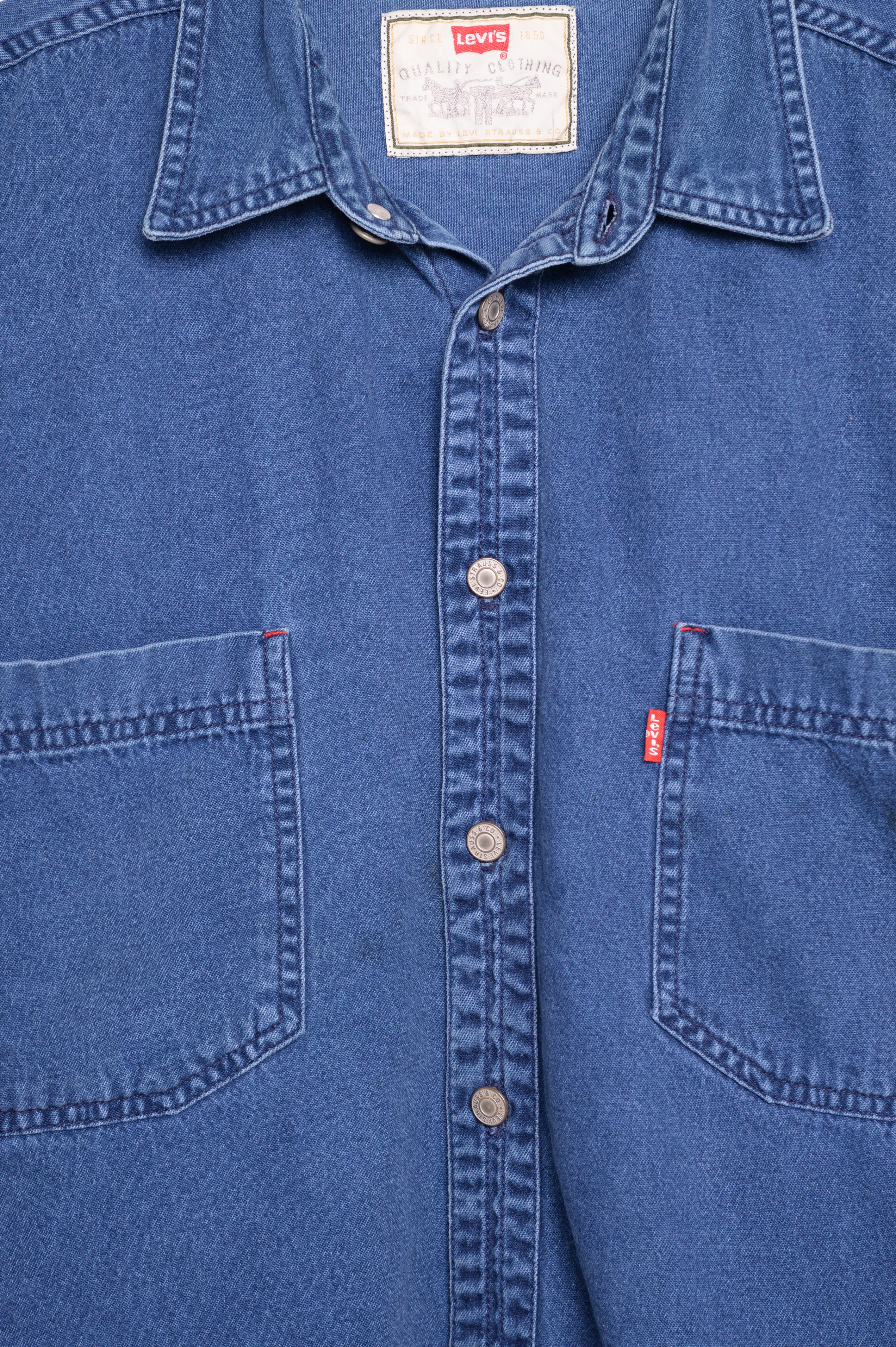 Levi denim shirt top metal buttons